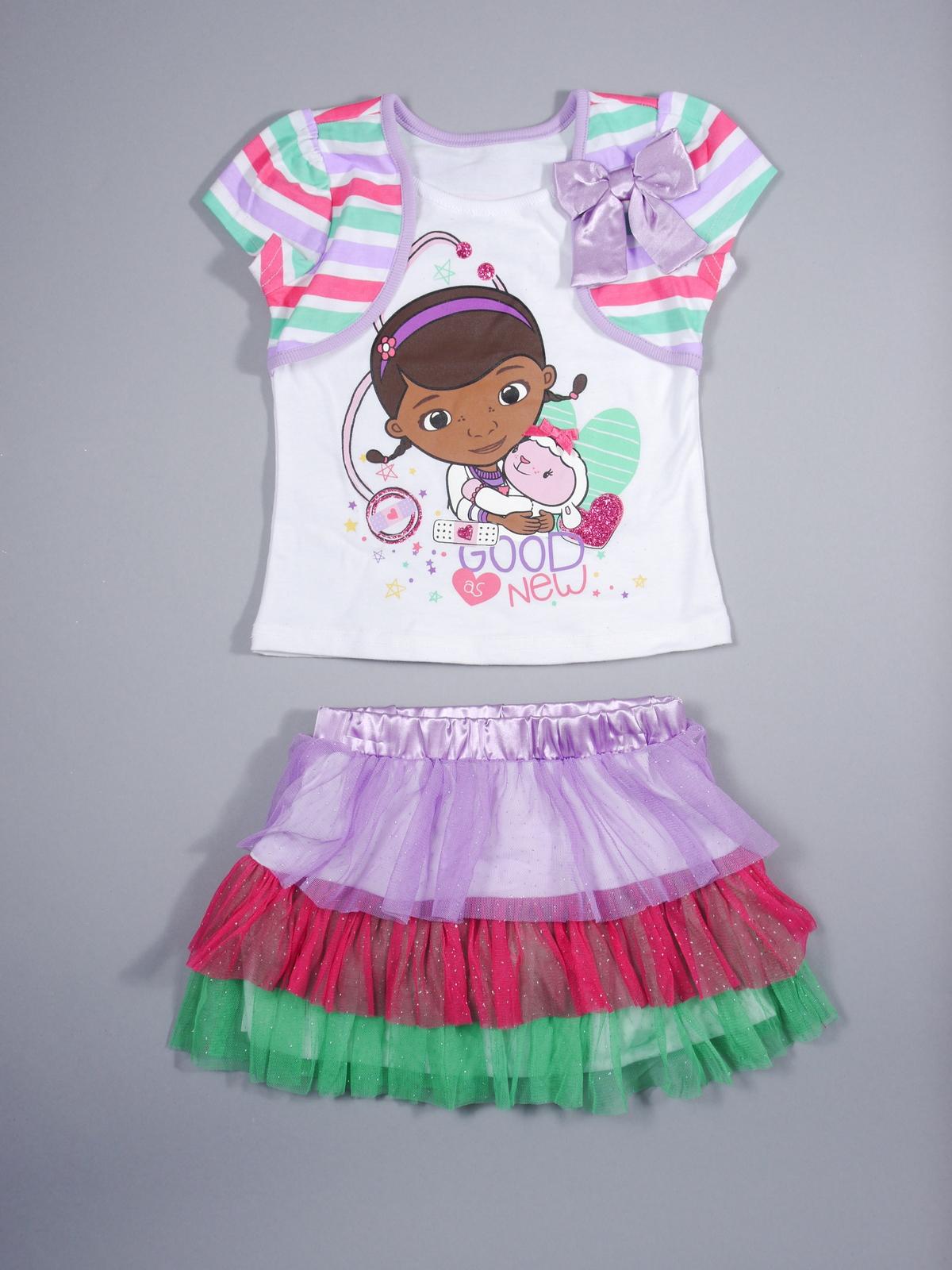 Disney Toddler Girl's Graphic Top & Scooter Skirt - Doc McStuffins