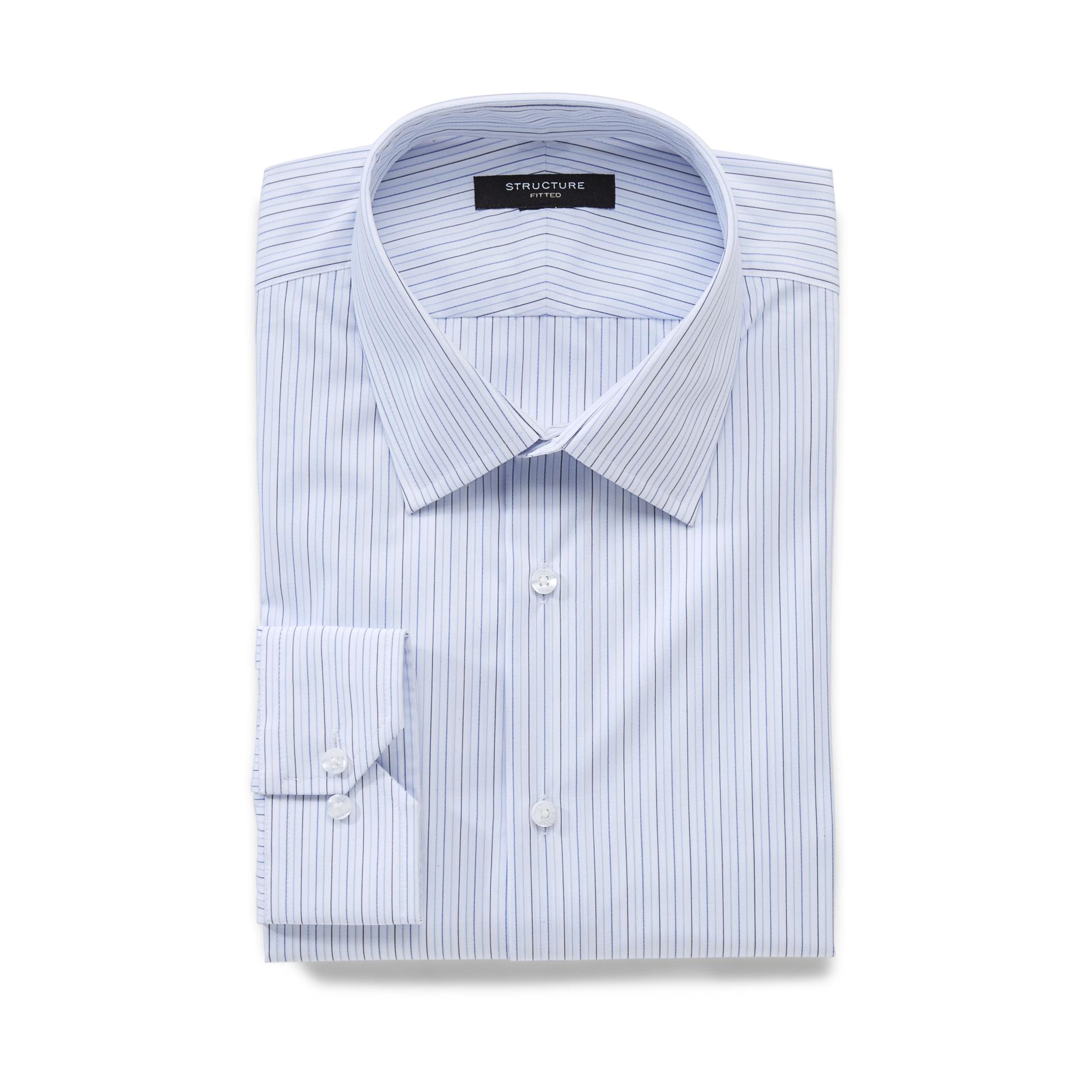 Structure Men's Fitted Dress Shirt - Striped