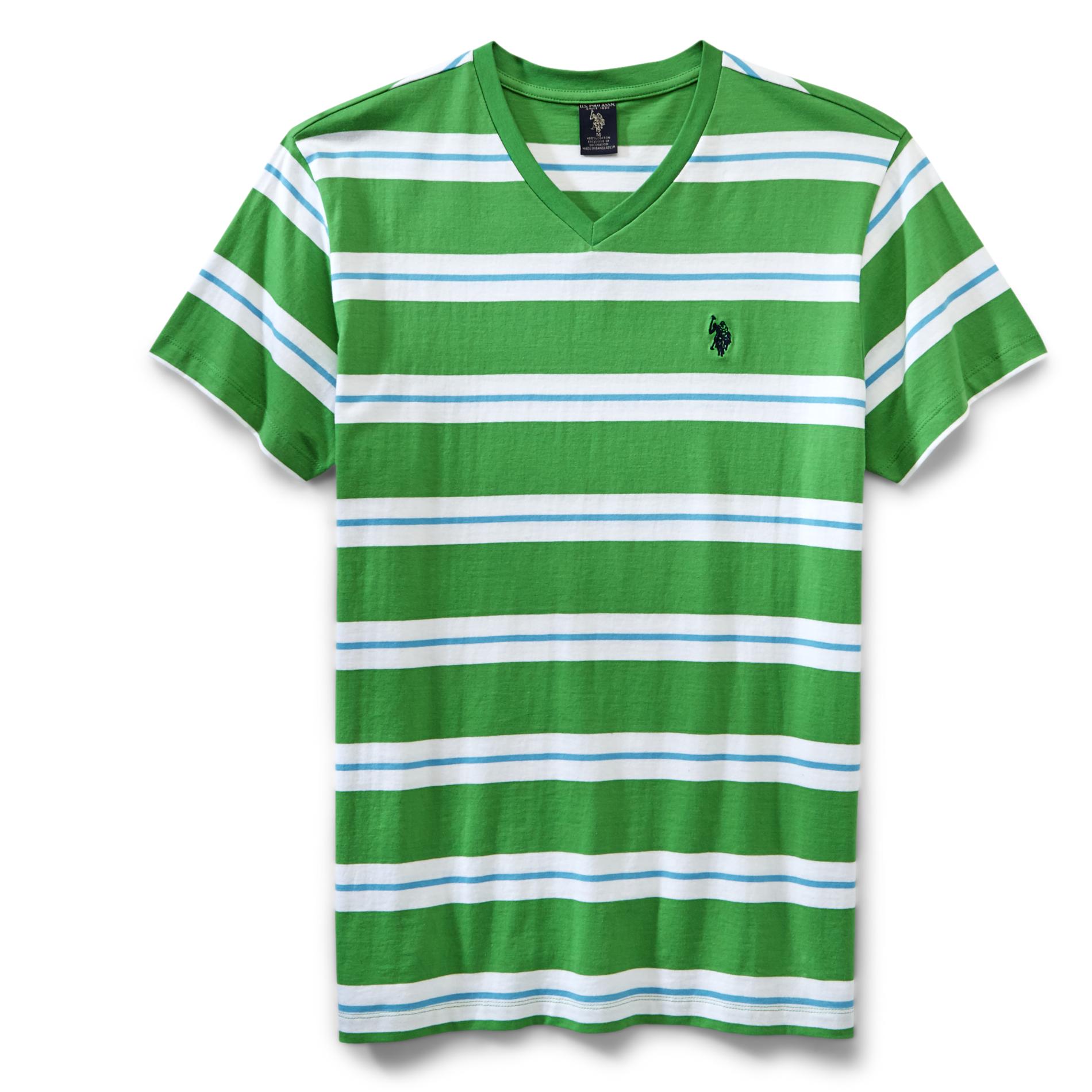 U.S. Polo Assn. Men's V-Neck T-Shirt - Block Stripes