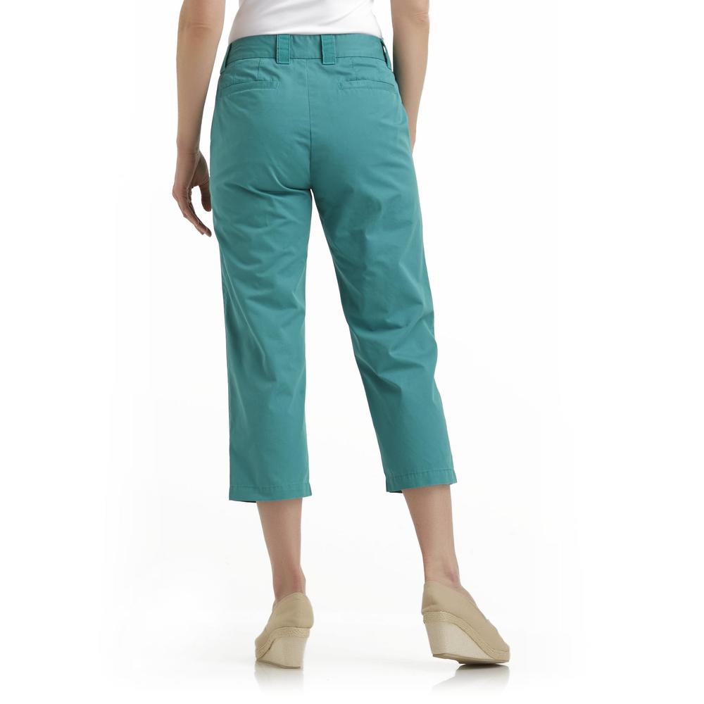 Basic Editions Women's Colored Woven Capris