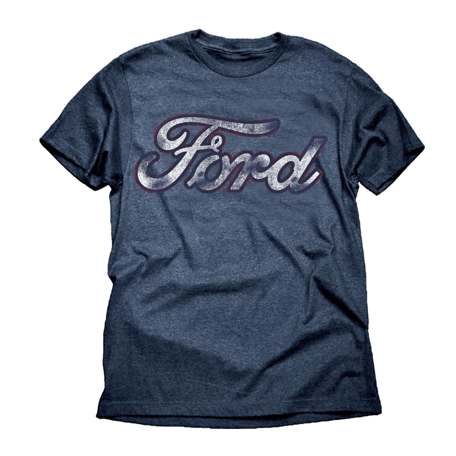Ford Motor Company Men's Graphic T-Shirt - Distressed Ford Logo