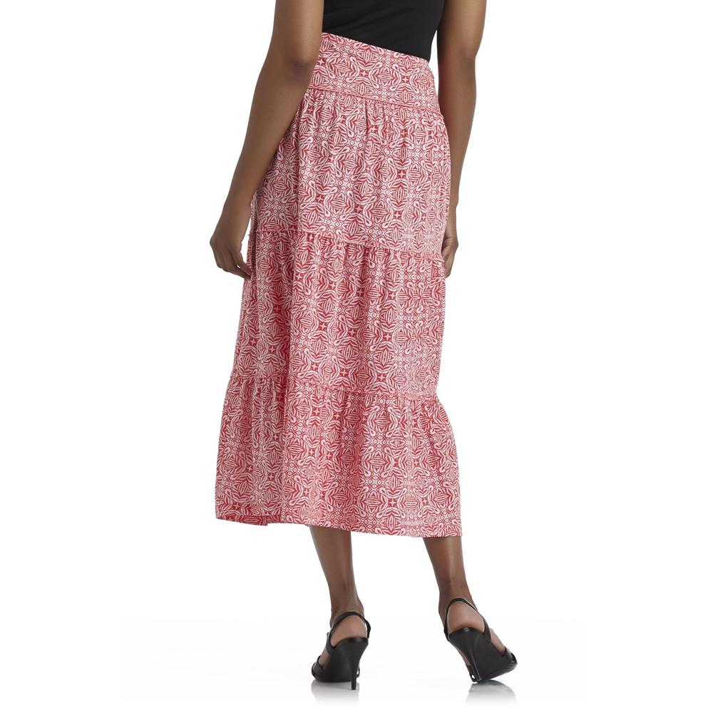 Basic Editions Women's Tiered Skirt