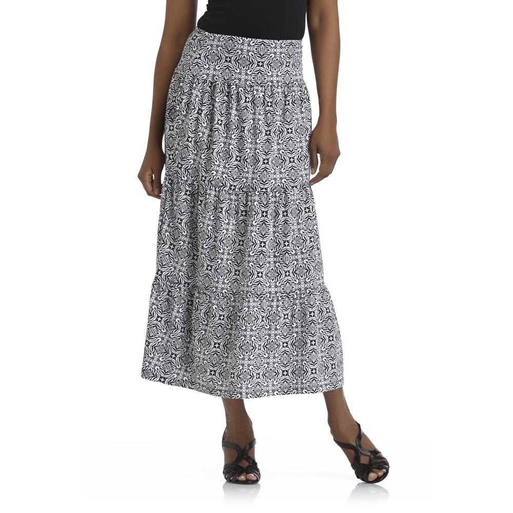 Basic Editions Women's Tiered Skirt