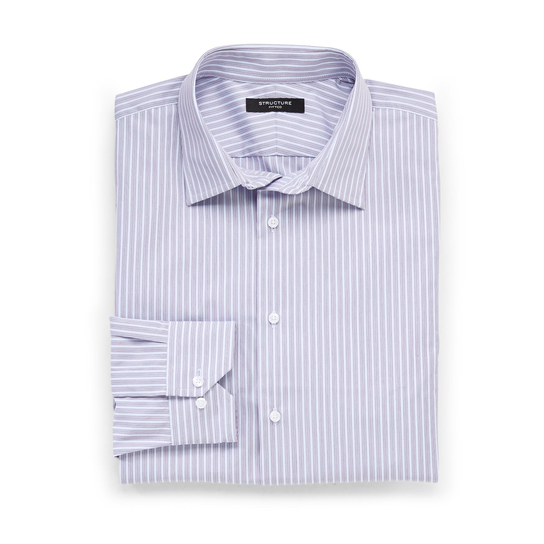 Structure Men's Fitted Dress Shirt - Striped
