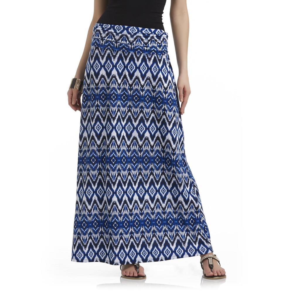 Bongo Junior's Fold-Over Maxi Skirt - Geometric Stripes