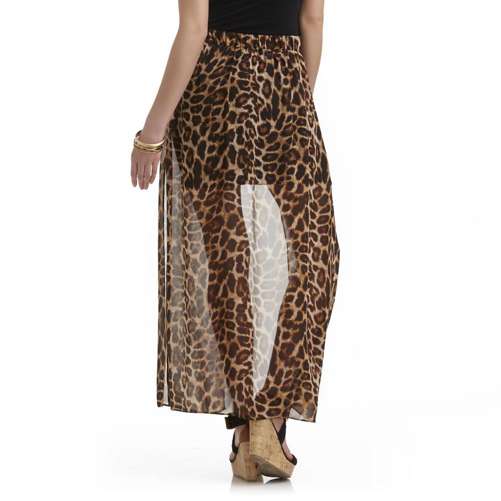 Bongo Junior's Split Chiffon Skirt - Leopard