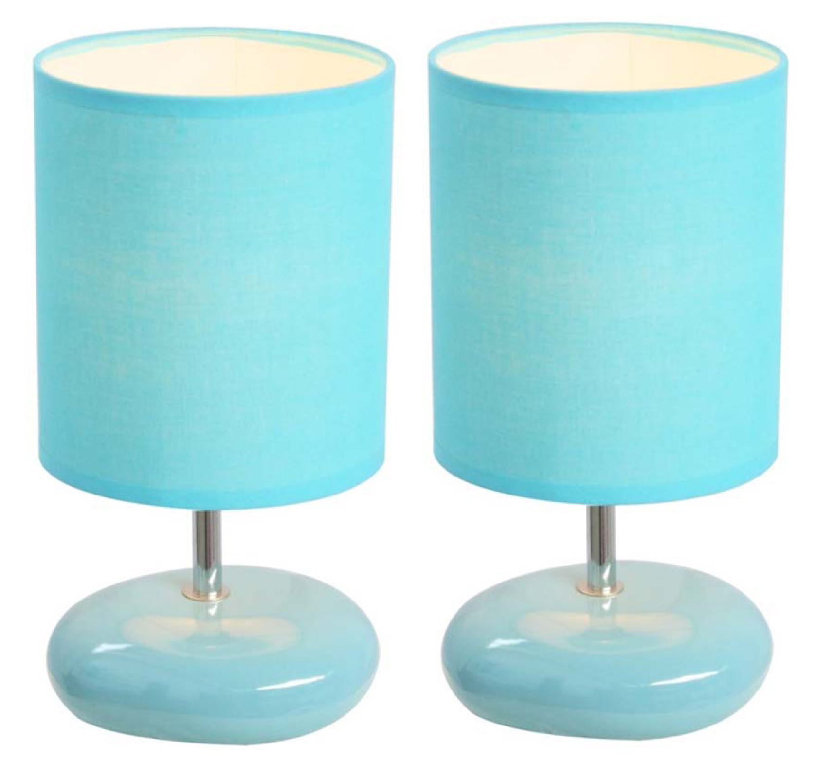 Simple Designs Stonies Blue Small Stone Look Lamp - 2 Pack