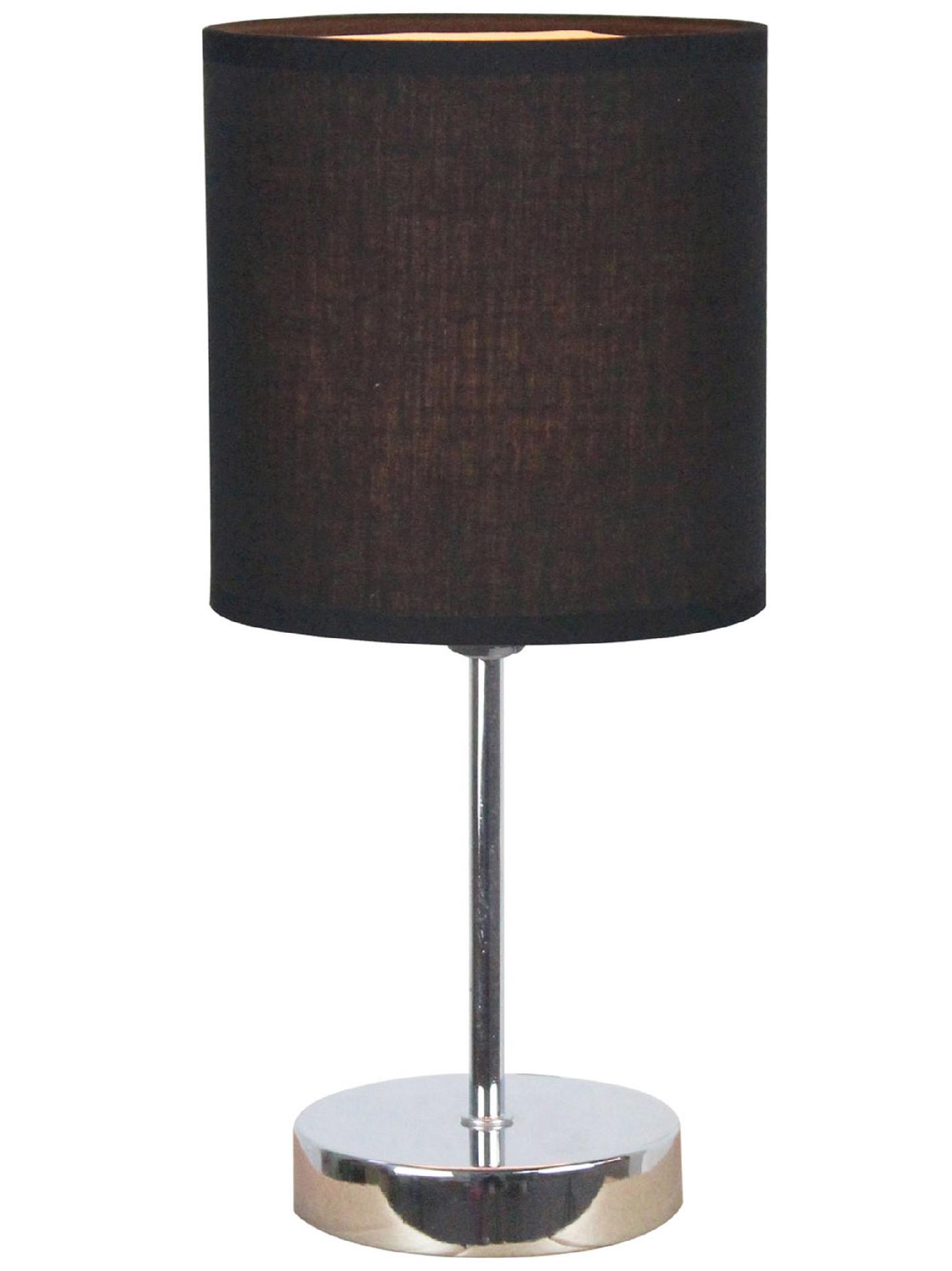 Simple Designs Chrome Mini Basic Table Lamp with Black Shade