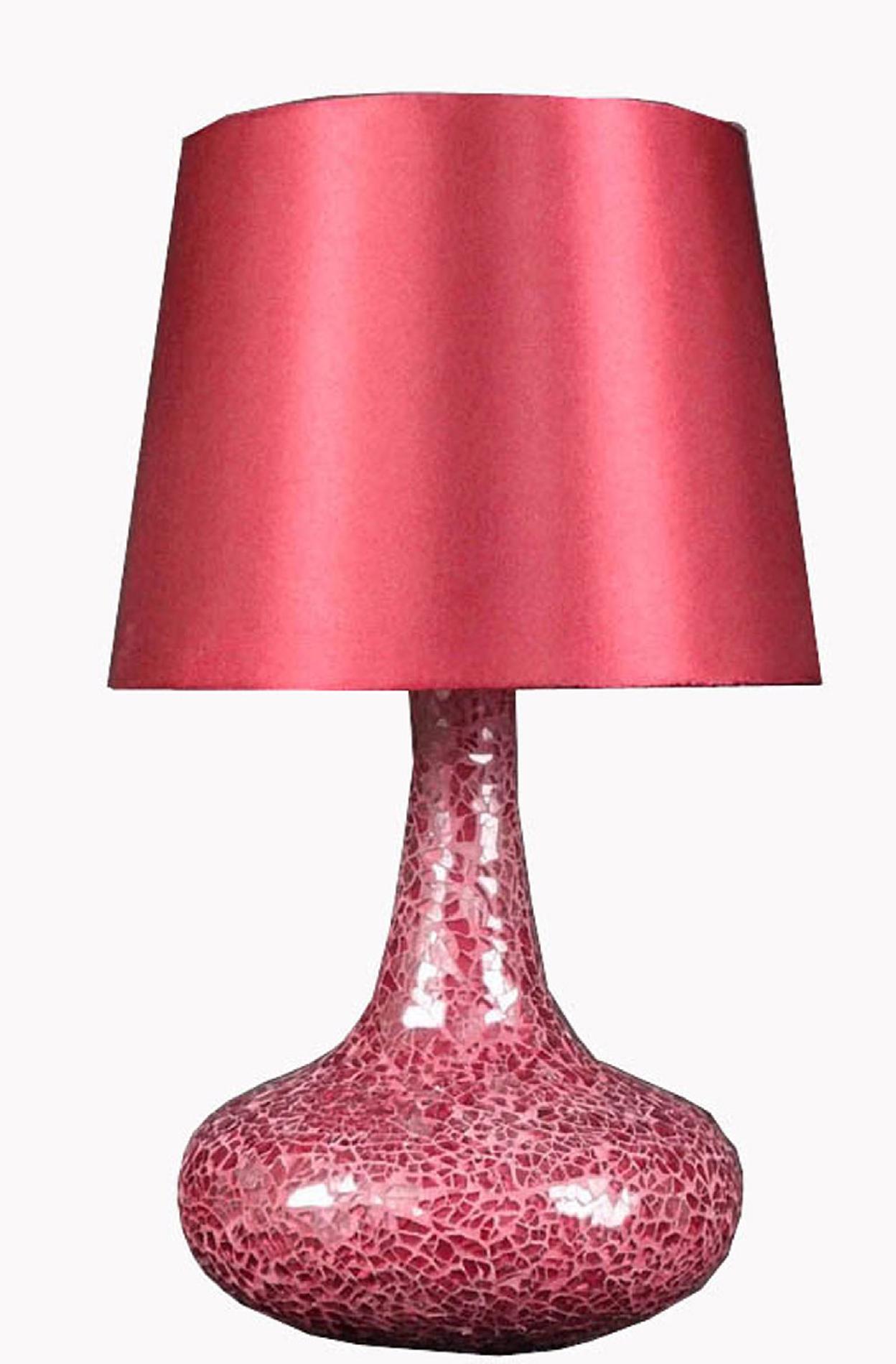 Simple Designs Mosaic Genie Table Lamp Red