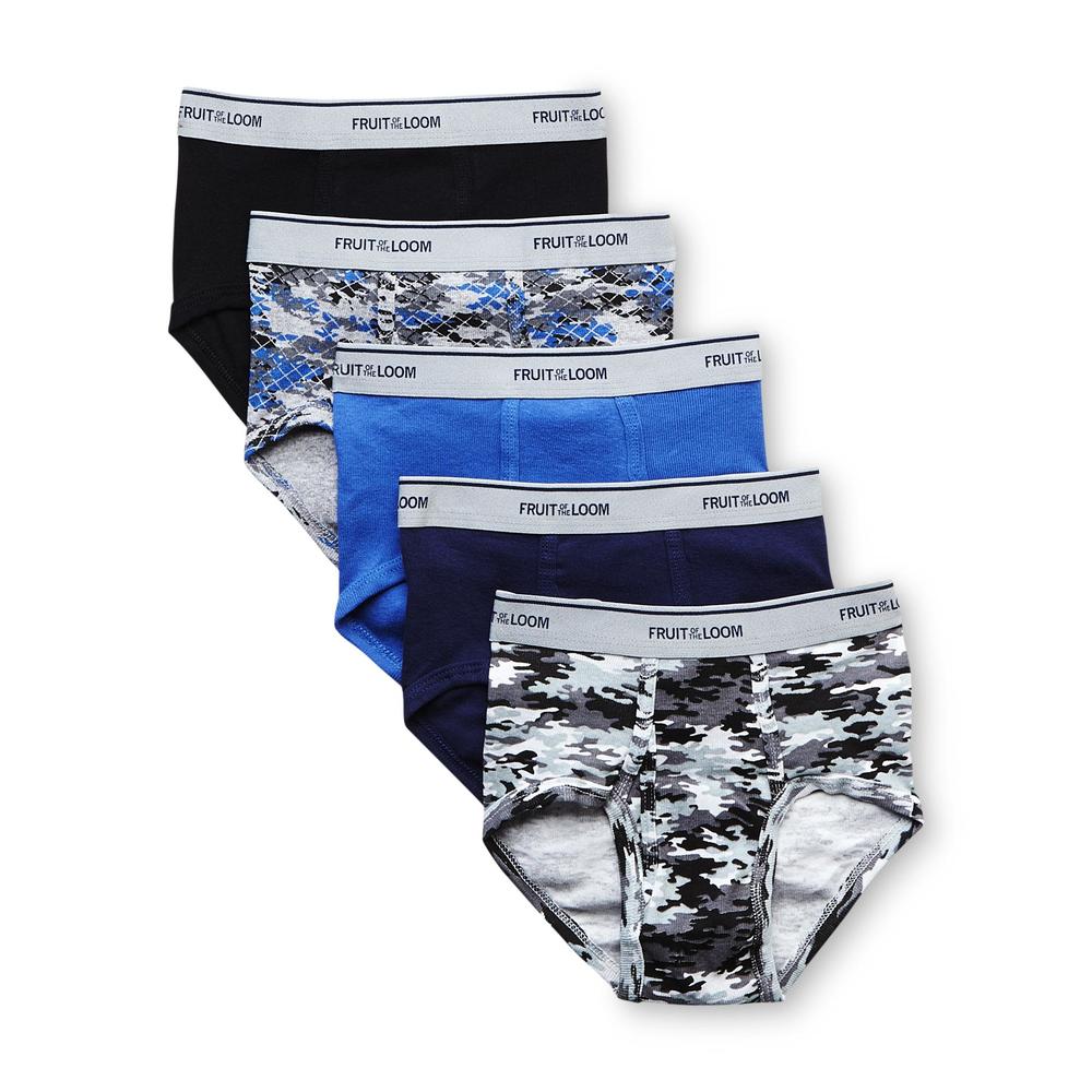 Fruit of the Loom Boys' 5 Pack Print/Solid Fashion Brief