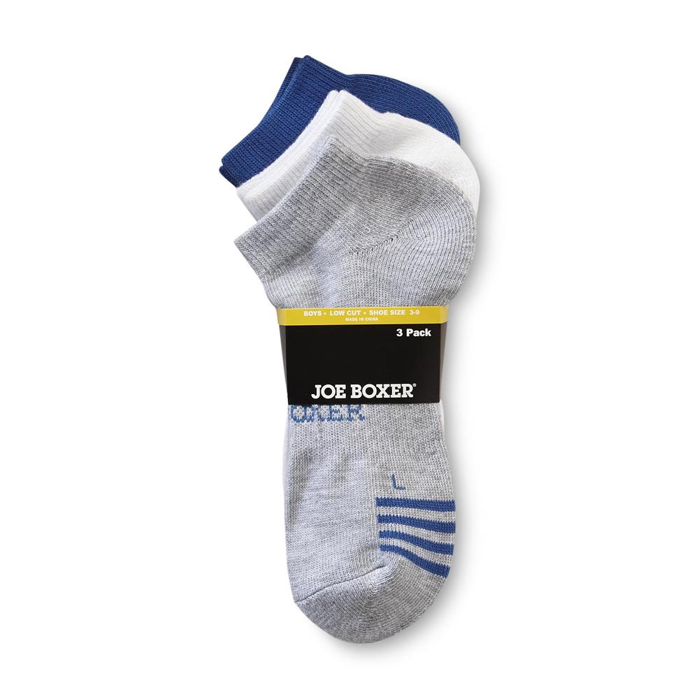 Joe Boxer Boy&#8217;s Socks 3pk Low-Cut Cotton Blend