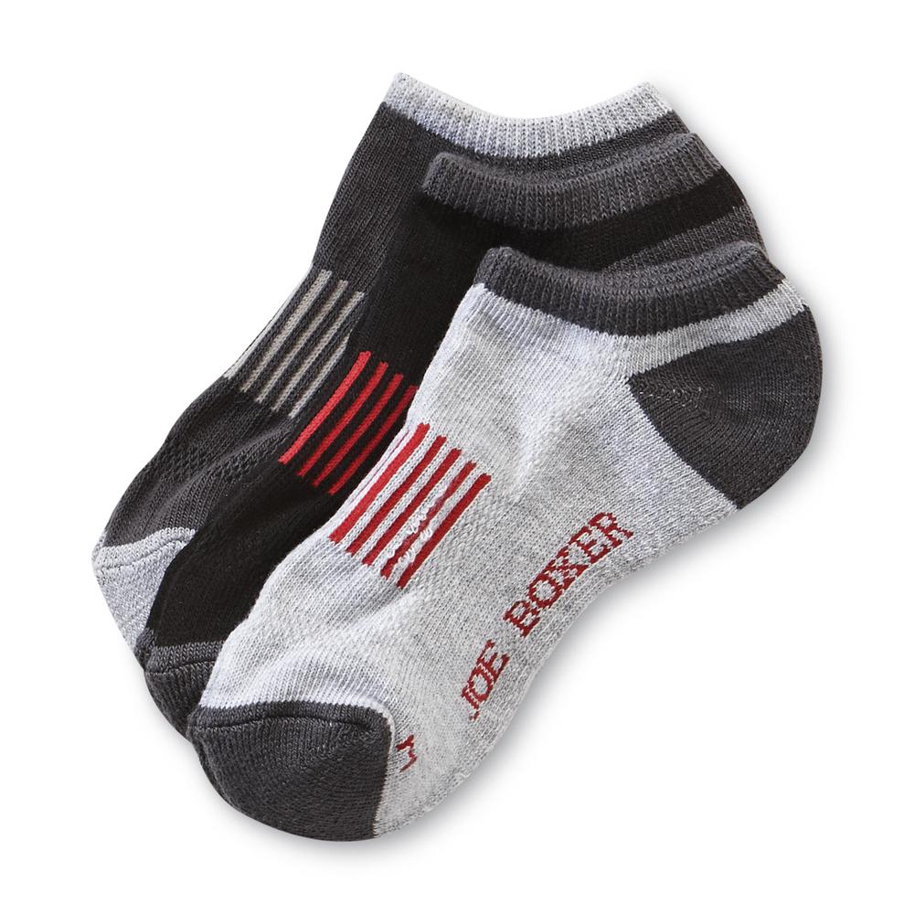 Joe Boxer Boy&#8217;s Socks 3pk No Show Grey/Black/Red
