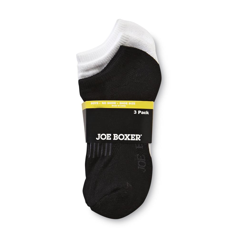 Joe Boxer Boy&#8217;s Socks 3pk Low Cut Black/White