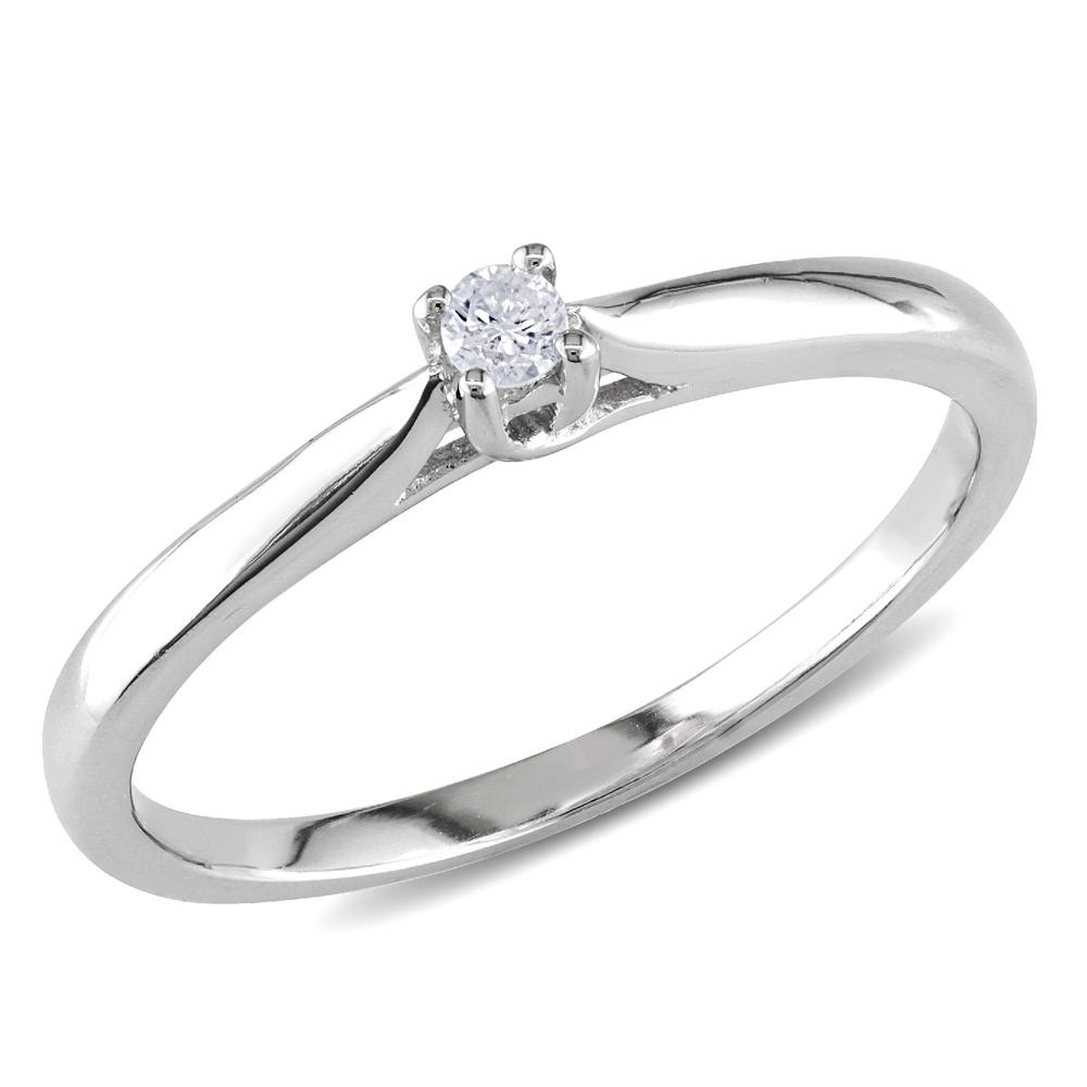 0.05 Cttw. Sterling Silver Diamond Solitaire Promise Ring (G-H  I2-I3)