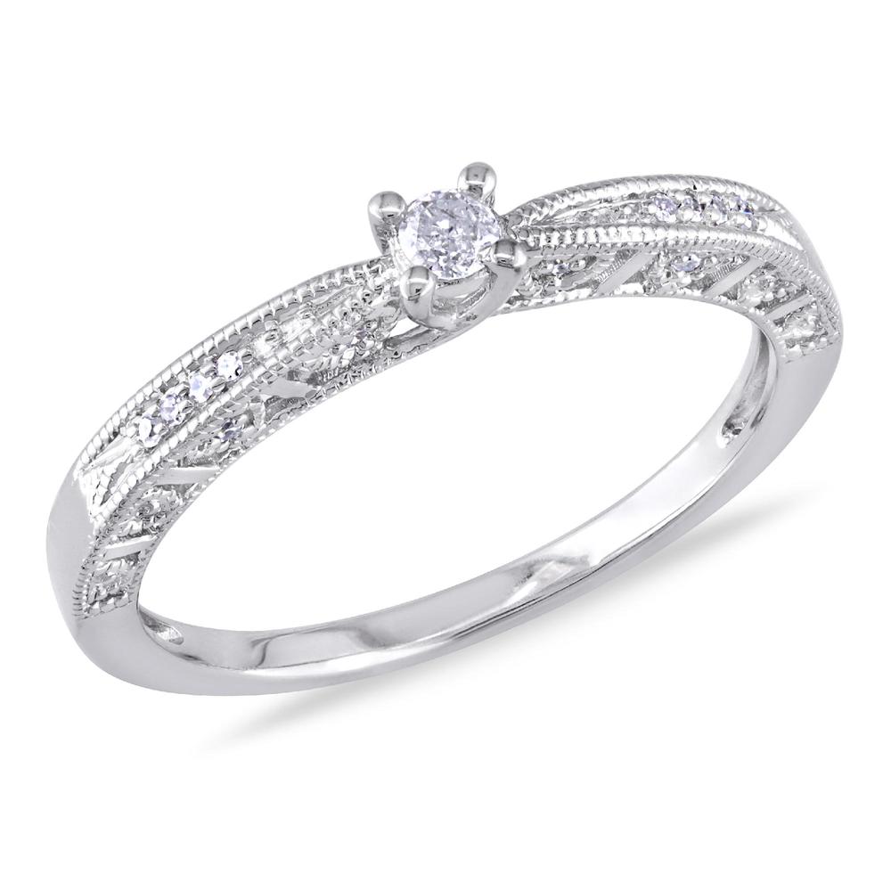 0.10 Cttw. Sterling Silver Diamond Promise Ring (G-H  I2-I3)