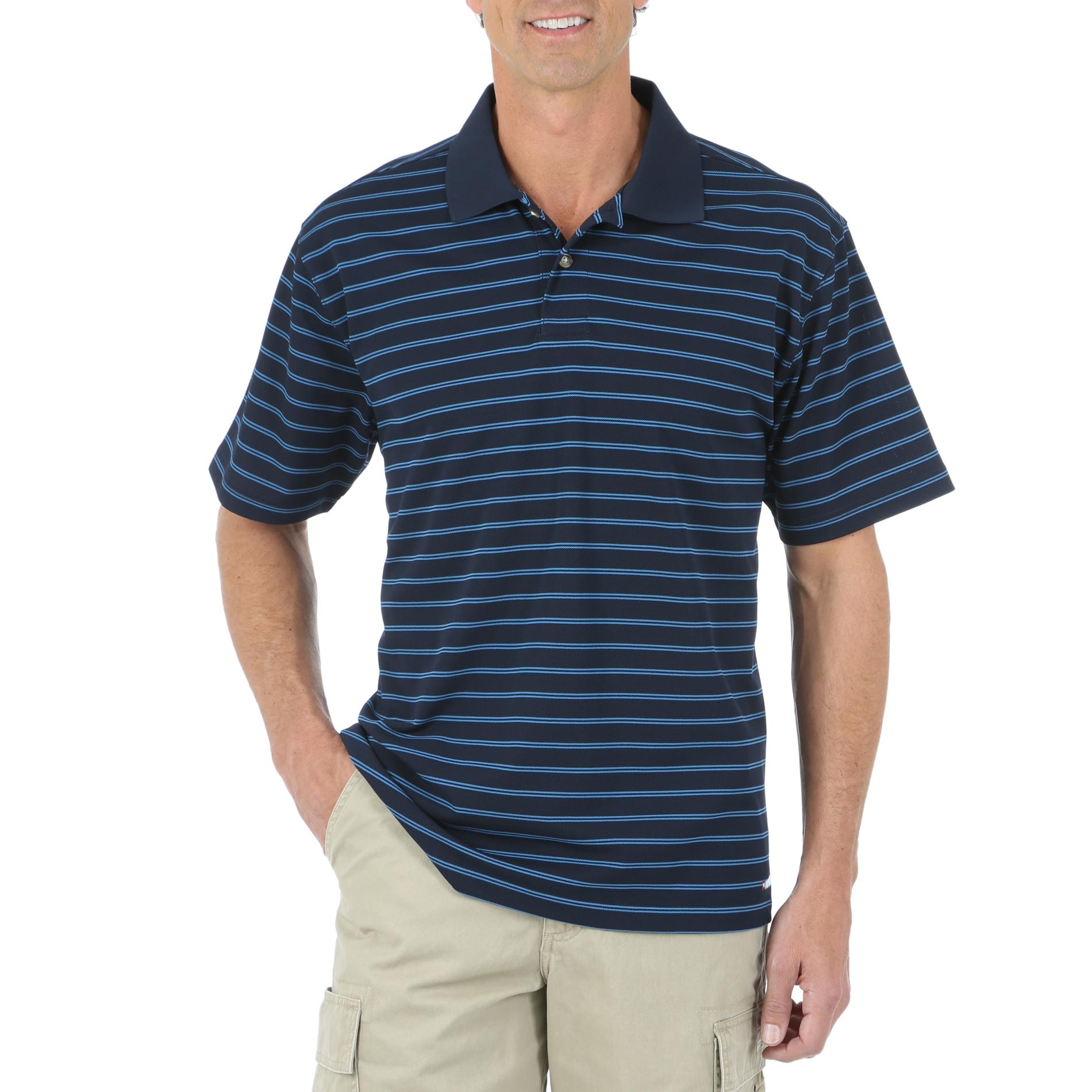 Wrangler Men's Knit Polo Shirt - Striped