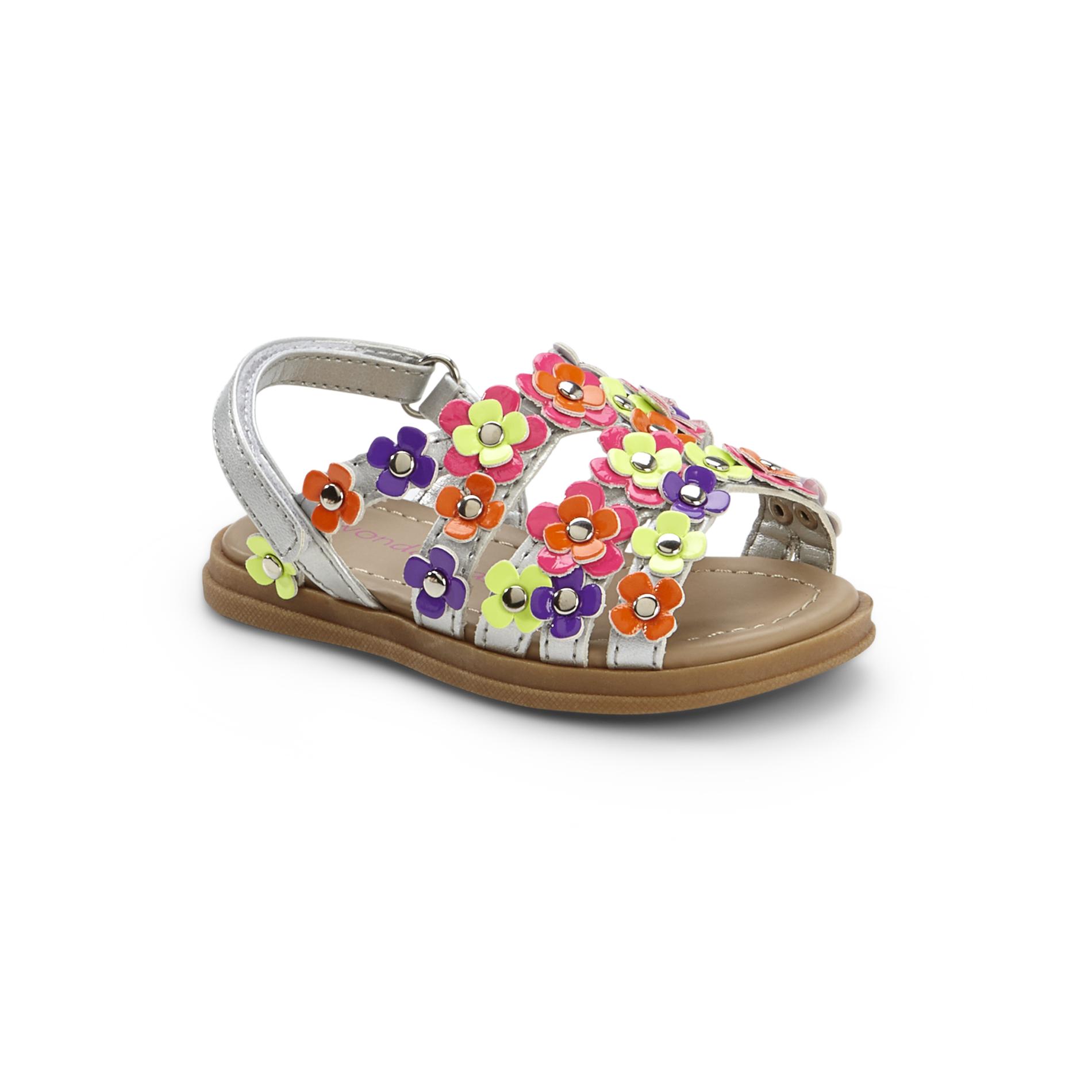 WonderKids Baby Girl's Sienna Multicolor Flower Sandal