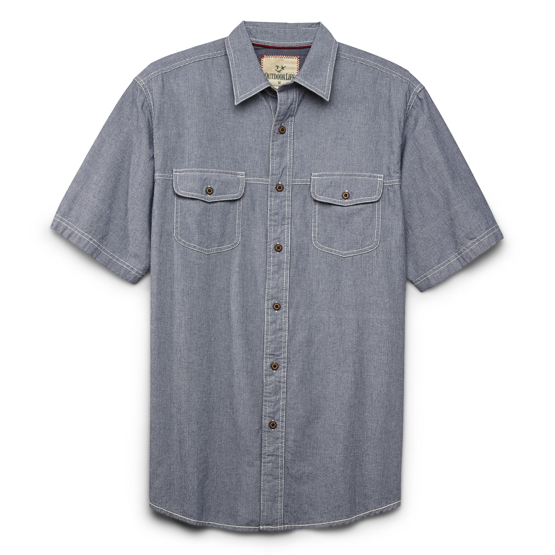 Outdoor Life&reg; Men's Short Sleeve Button-Front Chambray Shirt - Striped