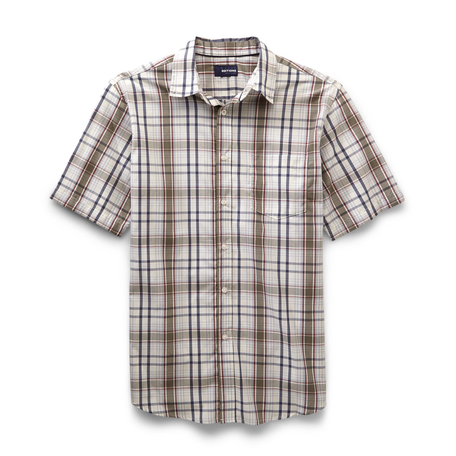 Basic Editions Men's Big & Tall Button-Front Shirt - Plaid