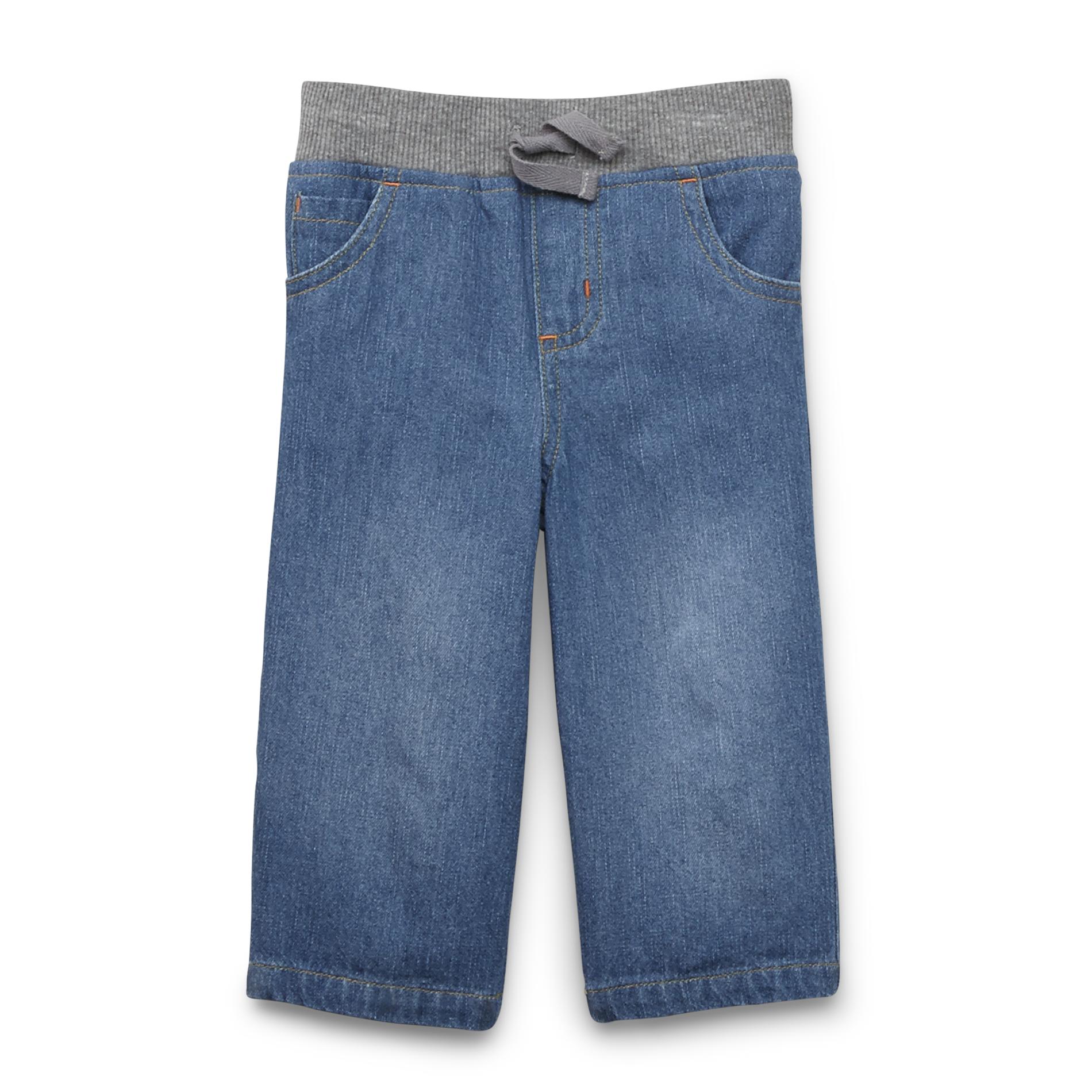Sk2 Baby Newborn Boy's Elastic Waist Denim Jeans
