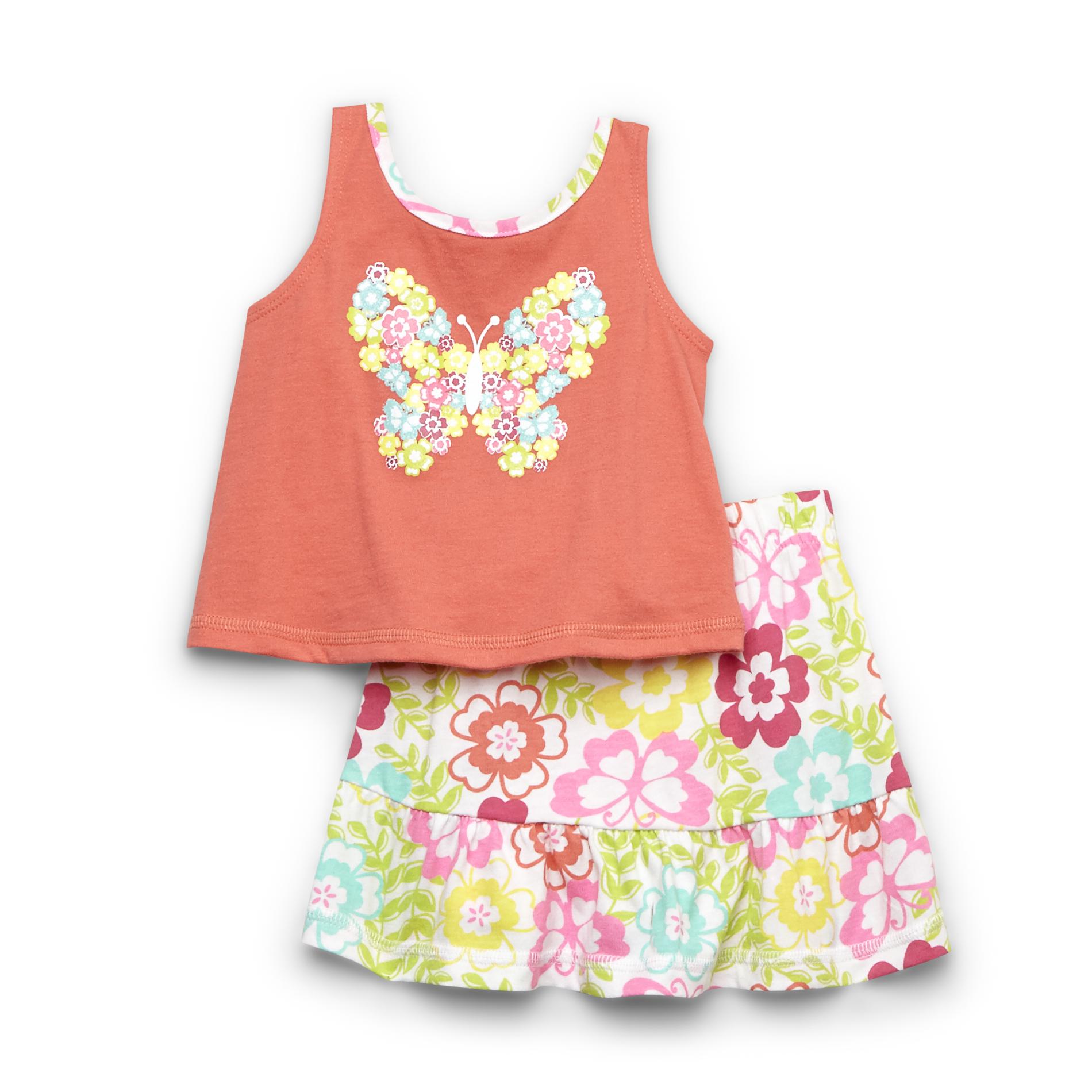 WonderKids Infant & Toddler Girl's Tank Top & Skirt - Butterfly Floral