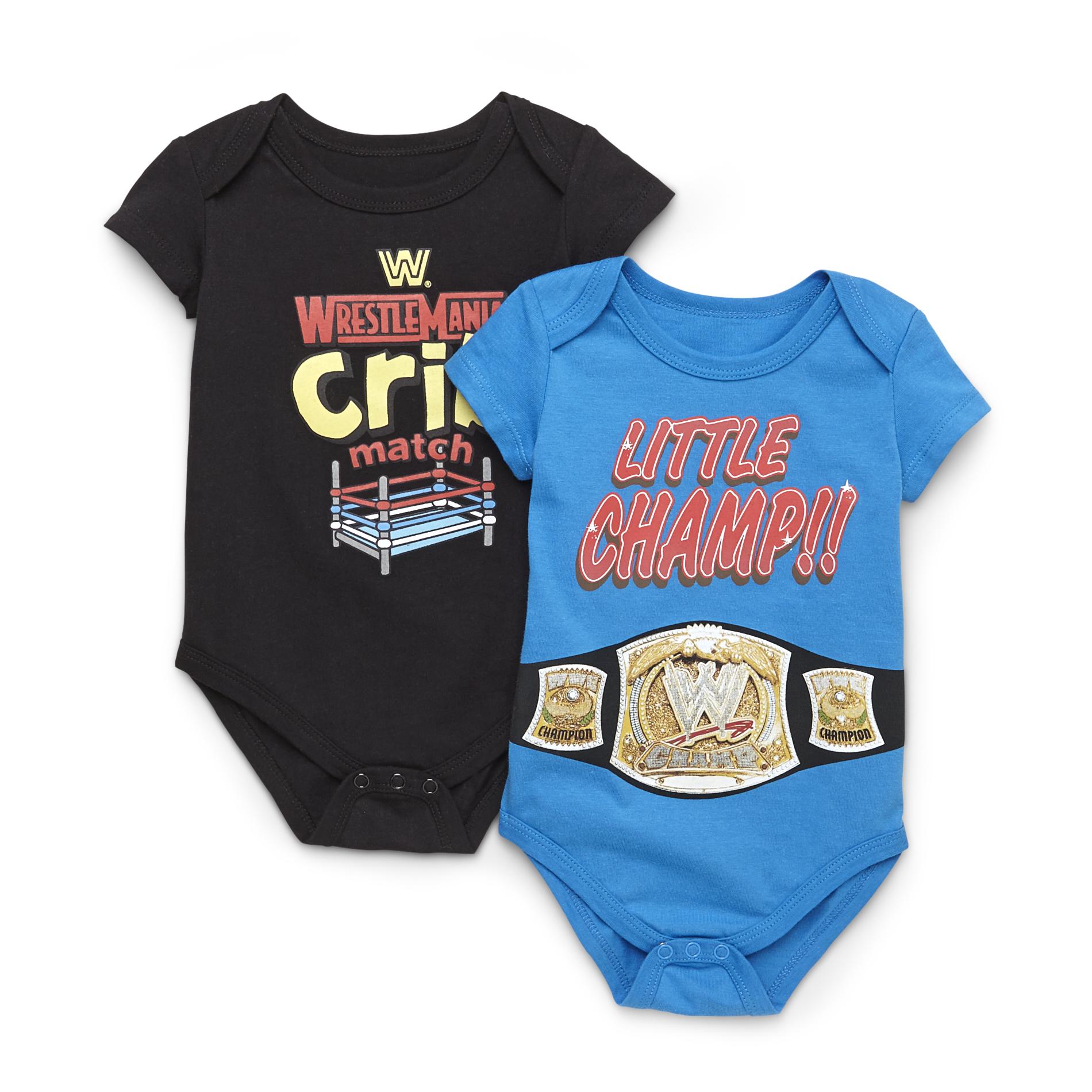 WWE Newborn Boy's 2-Pack Short-Sleeve Bodysuits