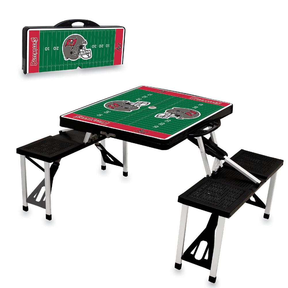 Picnic Time Tampa Bay Buccaneers Picnic Table Portable Folding Table with Seats