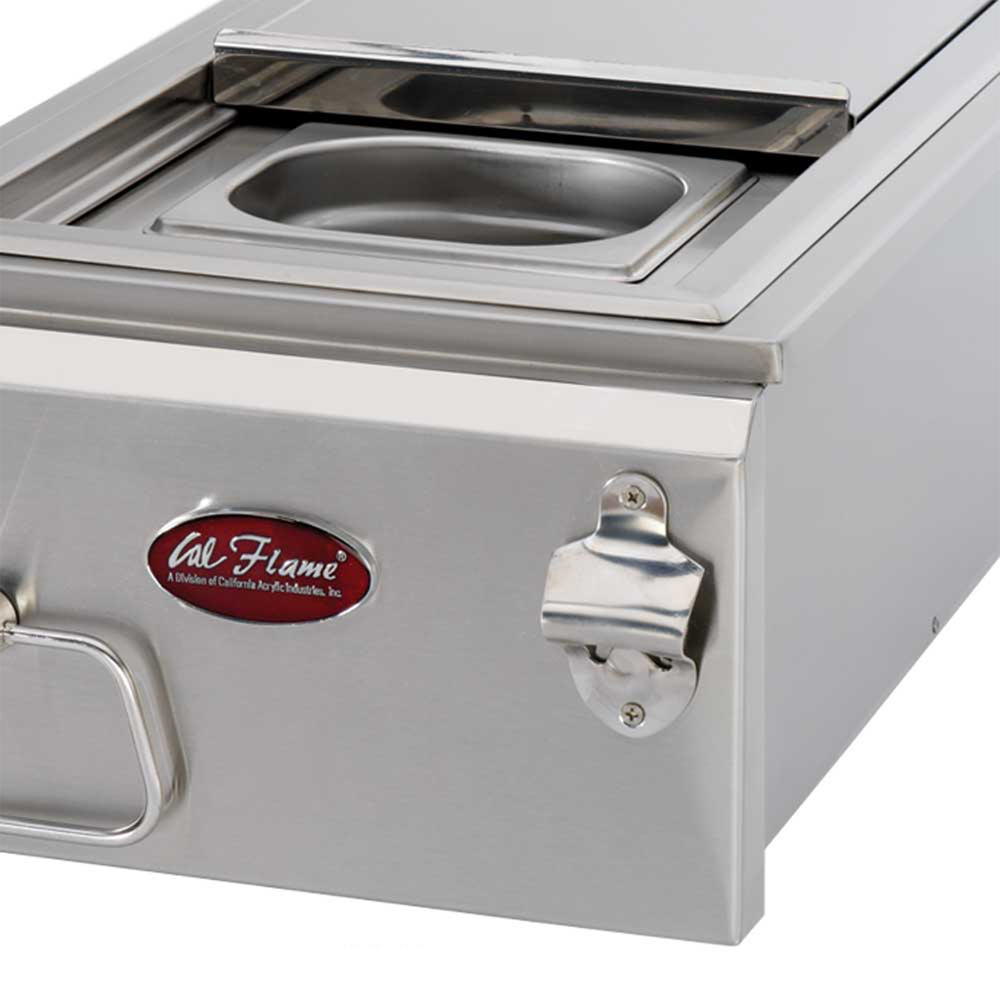 Cal Flame 12 in. Stainless Steel Cocktail Center for Outdoor Grill Island