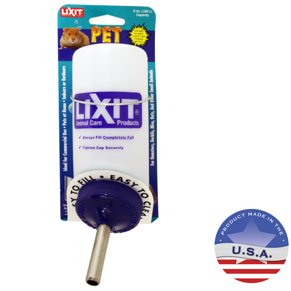 Lixit® Plastic Wide Mouth Water Bottle 8 ounce Lixit® Plastic Wide Mouth Water Bottle 8 ounce