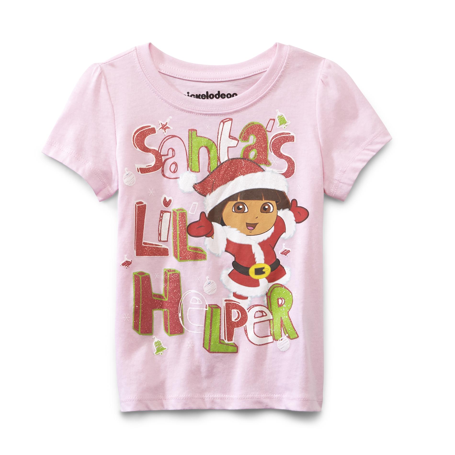 Nickelodeon Toddler Girl's Christmas T-Shirt - Dora