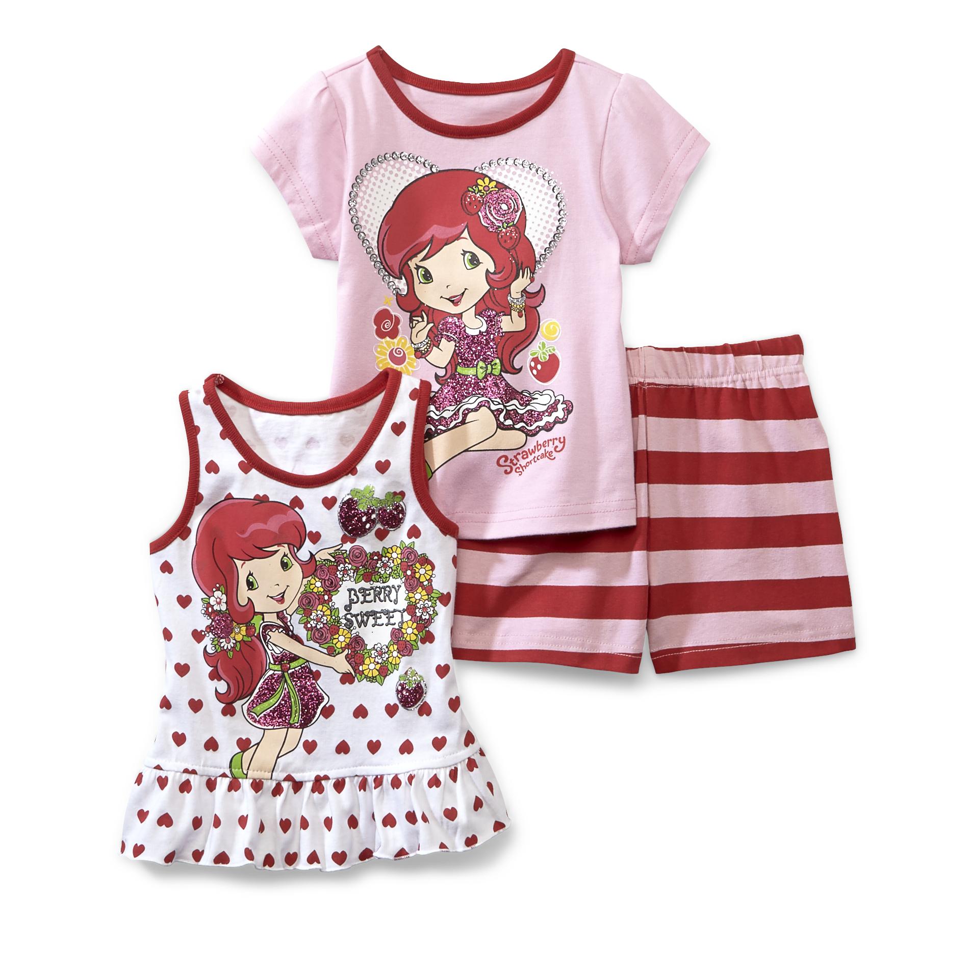 Strawberry Shortcake Infant Girl's T-Shirt  Tunic & Shorts -