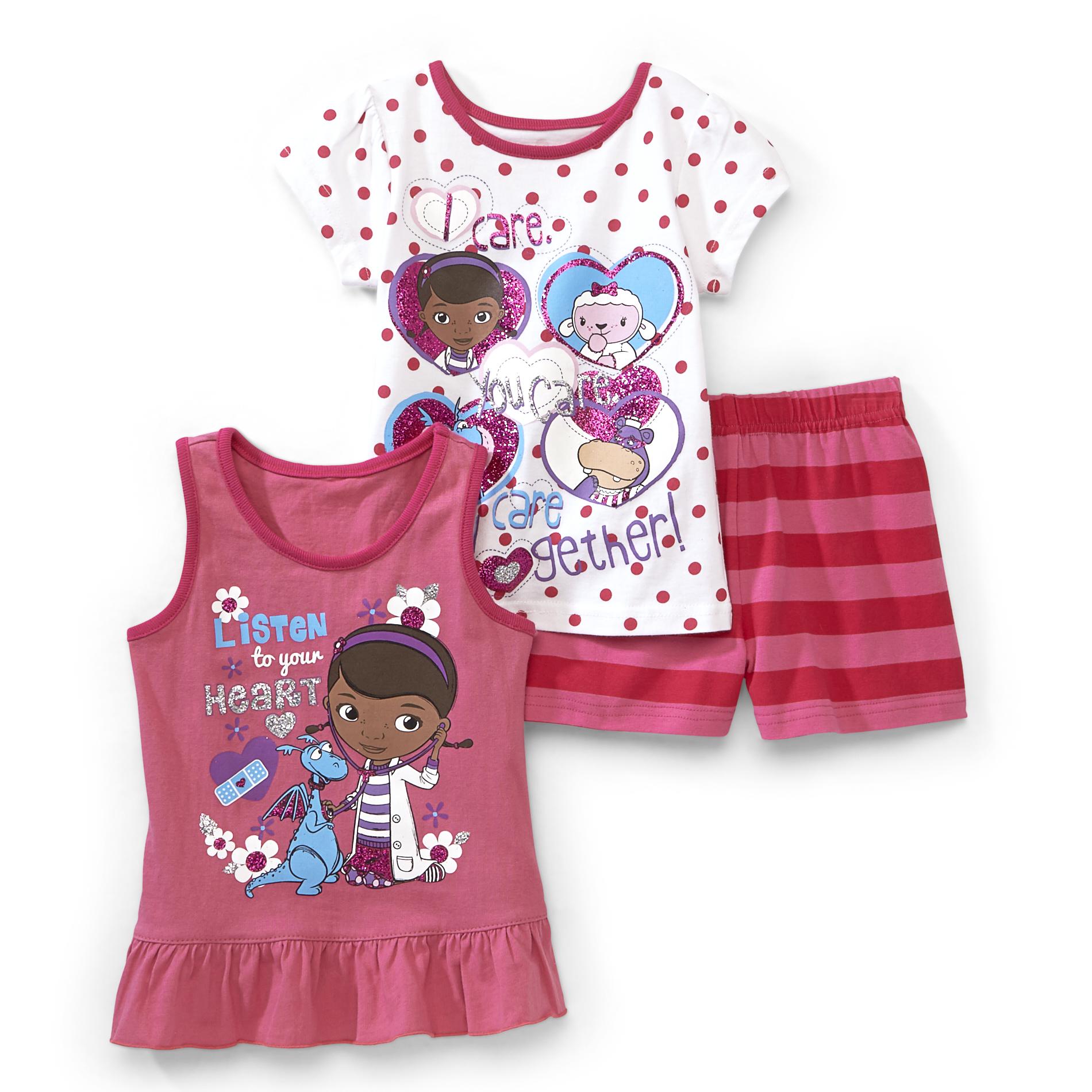 Disney Toddler Girl's T-Shirt  Tunic & Shorts - Doc McStuffins