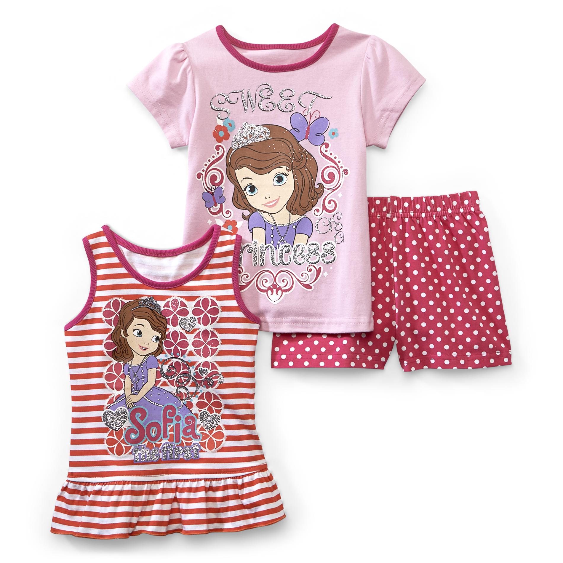 Disney Toddler Girl's T-Shirt  Tunic & Shorts - Sofia The First