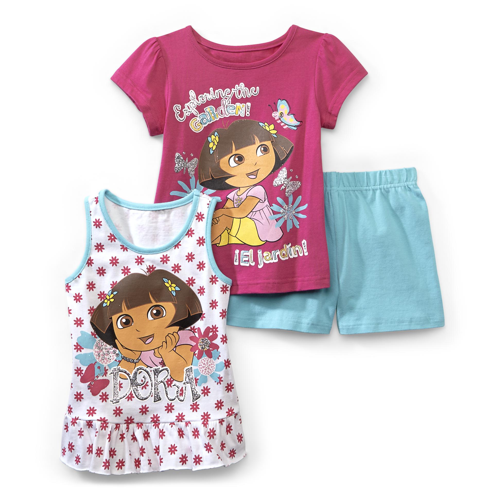 Nickelodeon Toddler Girl's T-Shirt  Tunic & Shorts - Dora
