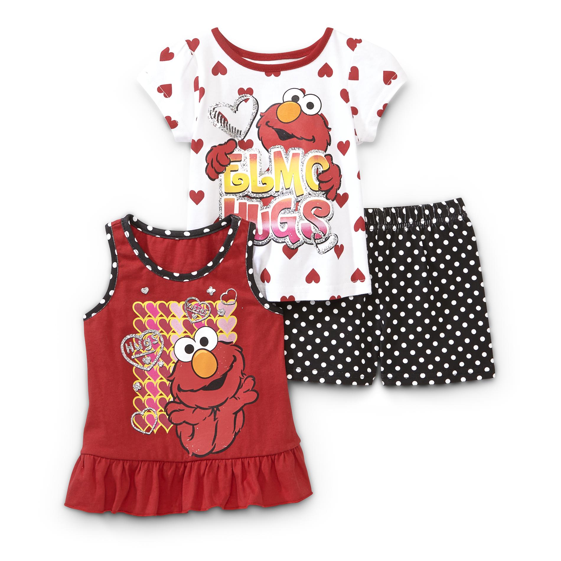 Sesame Street Infant Girl's T-Shirt  Tunic & Shorts - Elmo