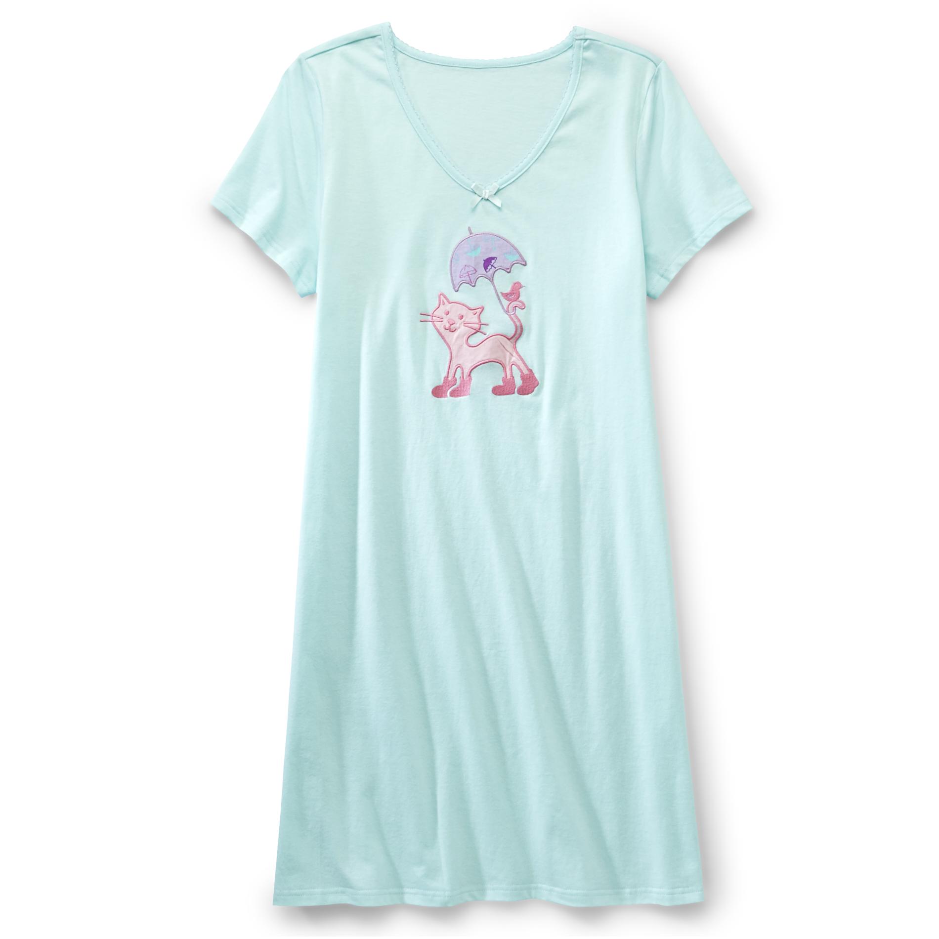 Pink K Women's Sleep Shirt - Cat