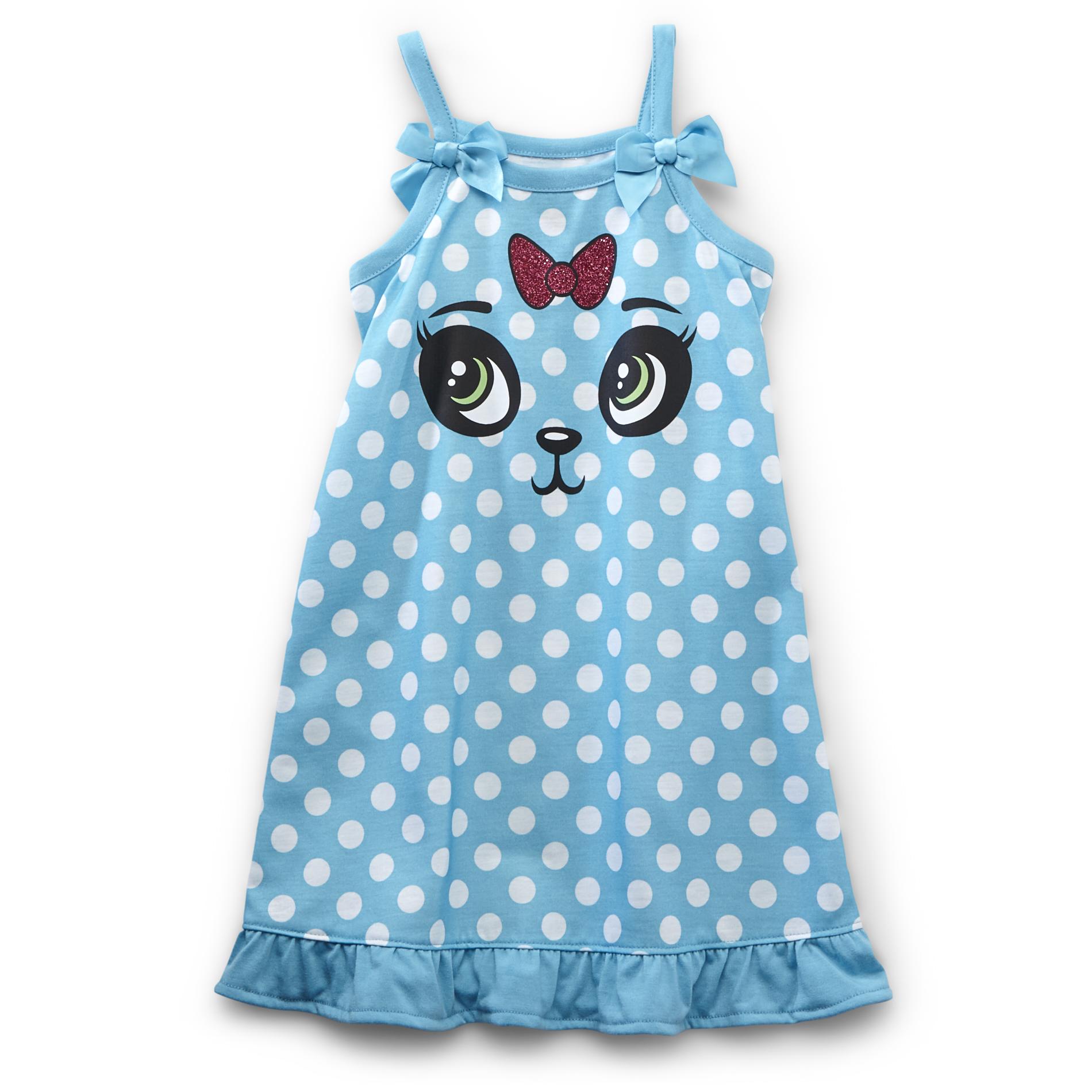 Joe Boxer Toddler Girl's Sleeveless Nightgown - Polka-Dot Panda