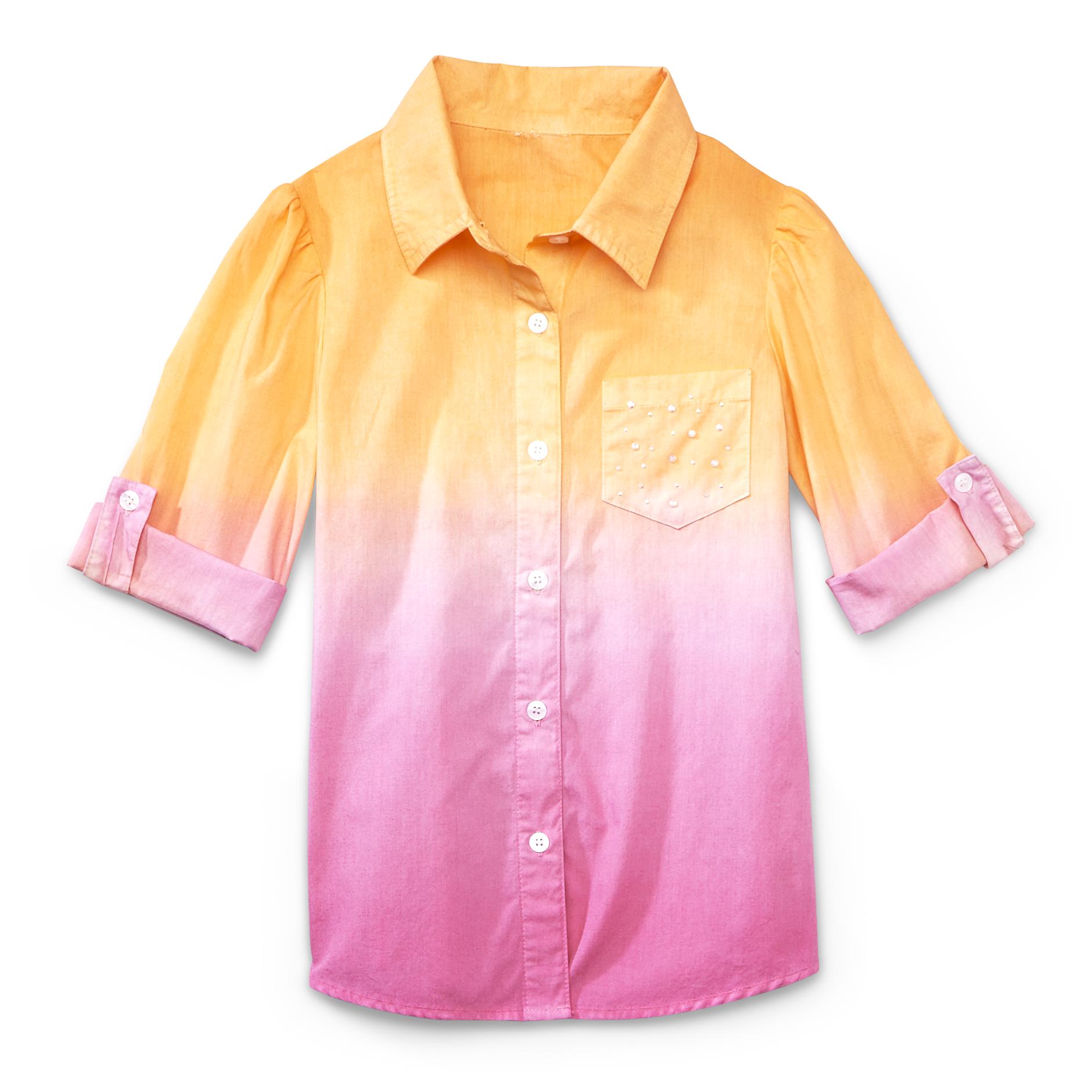 Piper Girl's Long-Sleeve Studded Woven Shirt