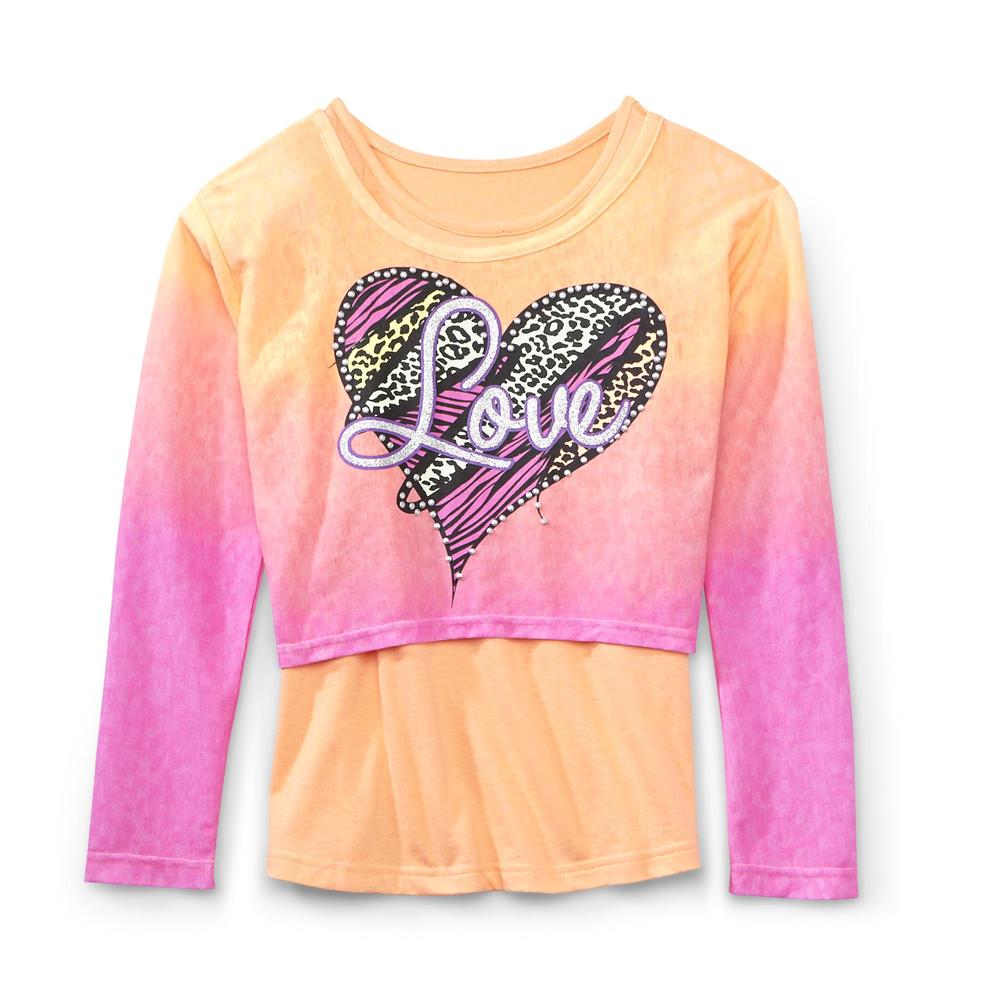 Piper Girl's Layered-Look Top - Heart