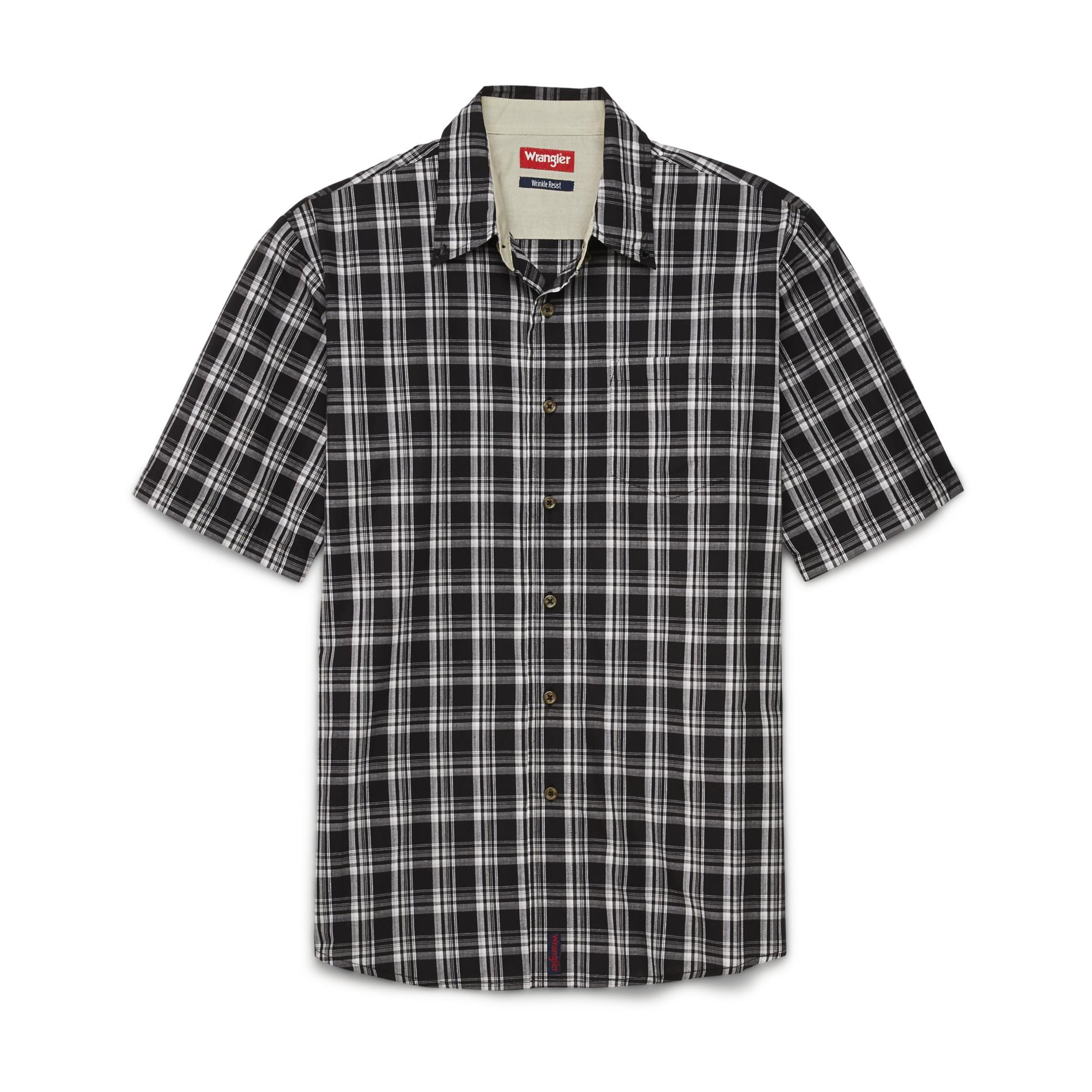 Wrangler Men's Short-Sleeve Button-Front Shirt - Plaid