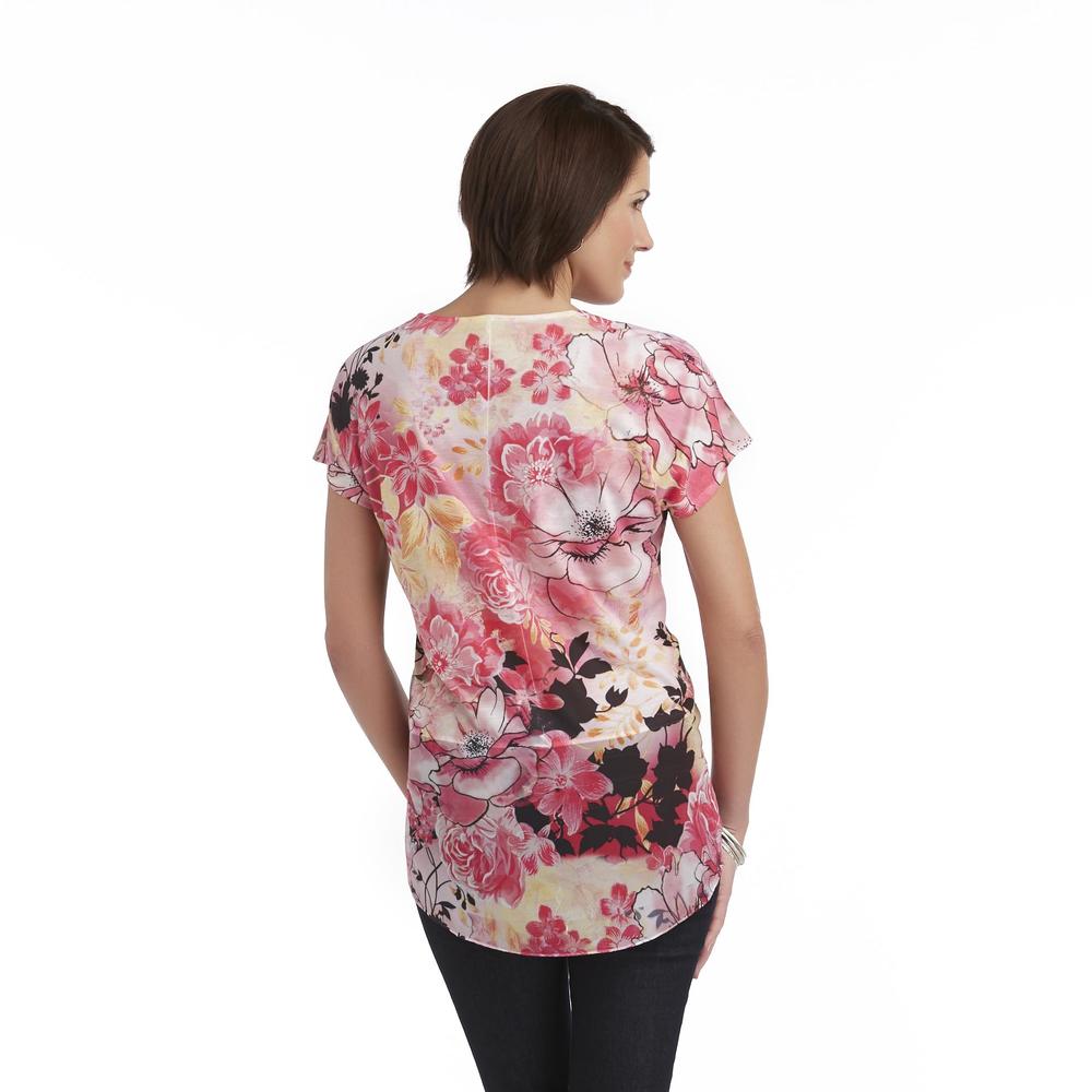 Laura Scott Women's Short-Sleeve Dolman Top - Floral