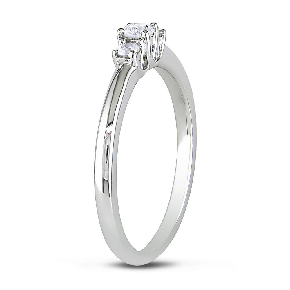0.20 Cttw. Diamond Sterling Silver Three-Stone Engagement Ring (G-H  I2-I3)