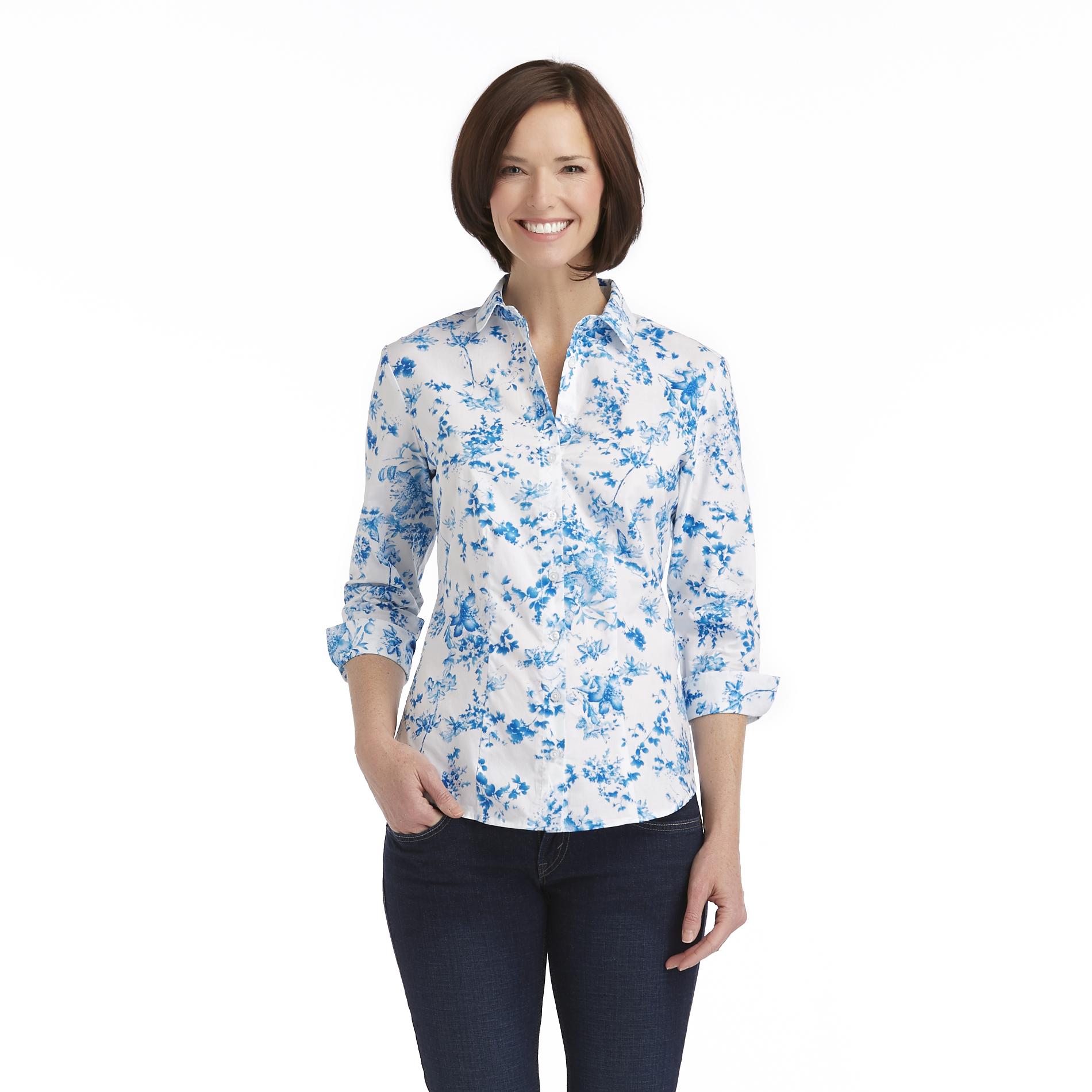 Laura Scott Women's Button-Front Shirt - Floral