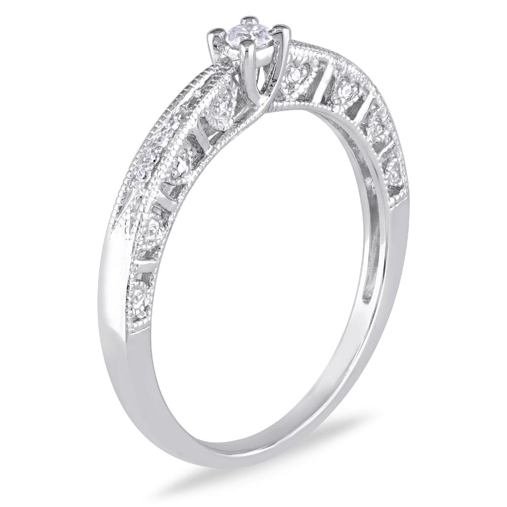 0.10 Cttw. Sterling Silver Diamond Promise Ring (G-H  I2-I3)