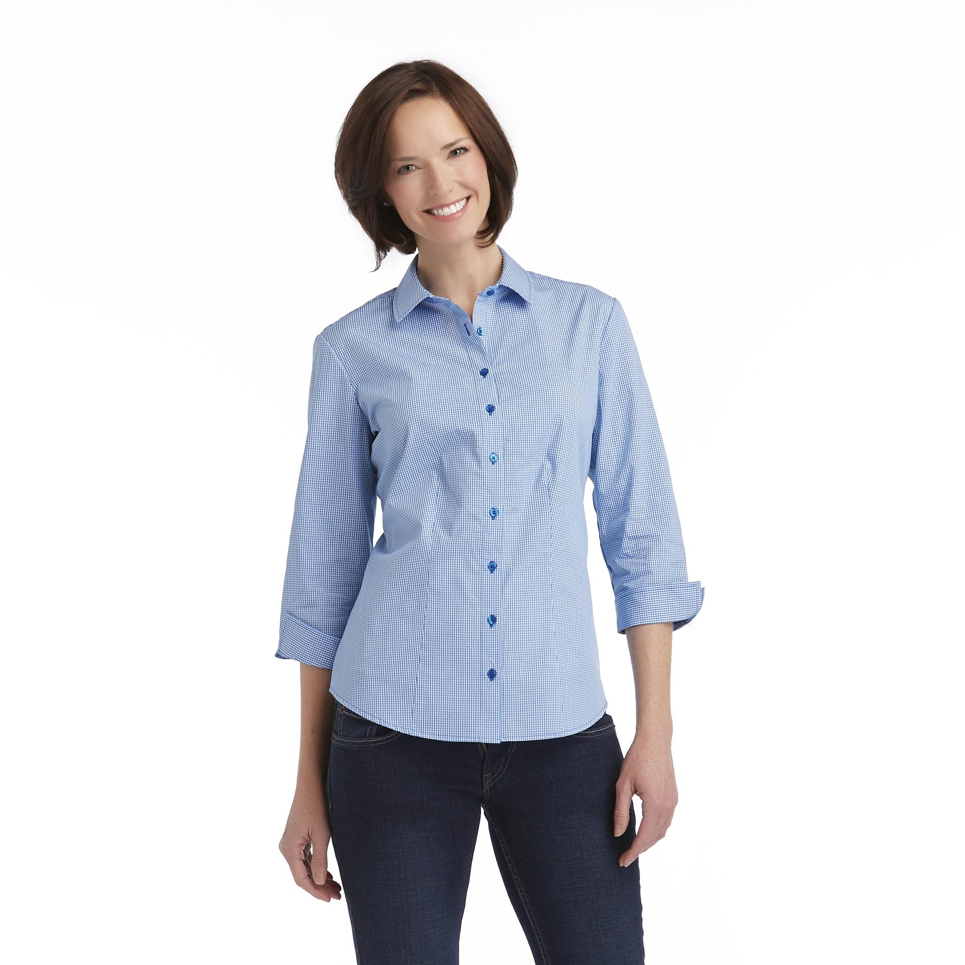 Laura Scott Women's Long-Sleeve Casual Shirt - Plaid