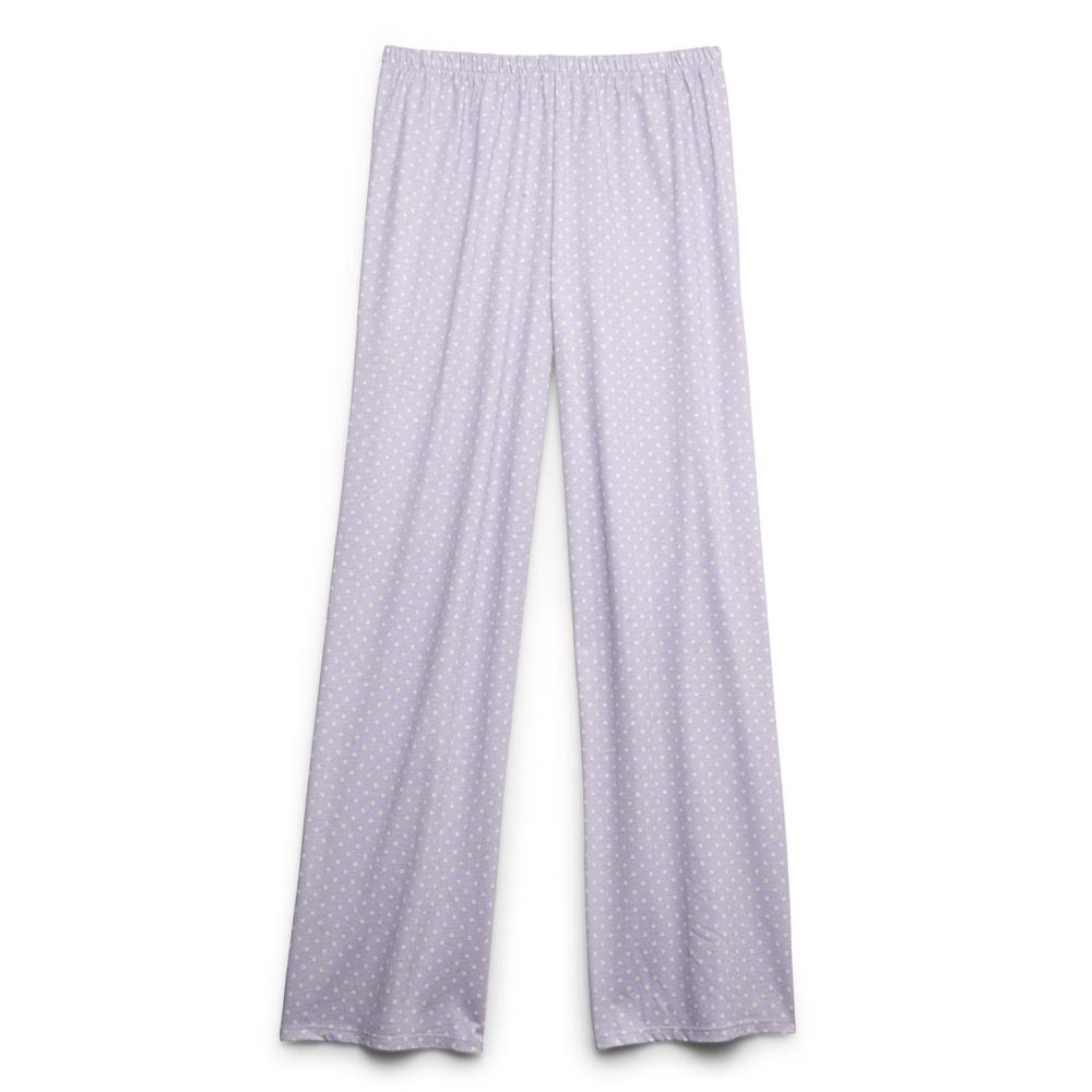 Pink K Women's Pajama Shirt & Pants Set - Purple Dots