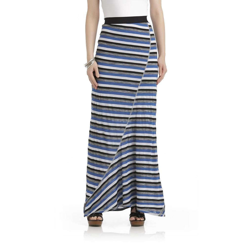 Now + Here Women's Knit Maxi Skirt - Striped