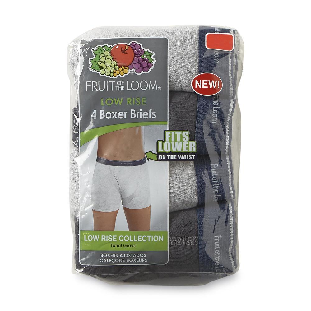 Fruit of the Loom Men&#8217;s Underwear 4 Pack Boxer Briefs Cotton Blend Low Rise Multicolor