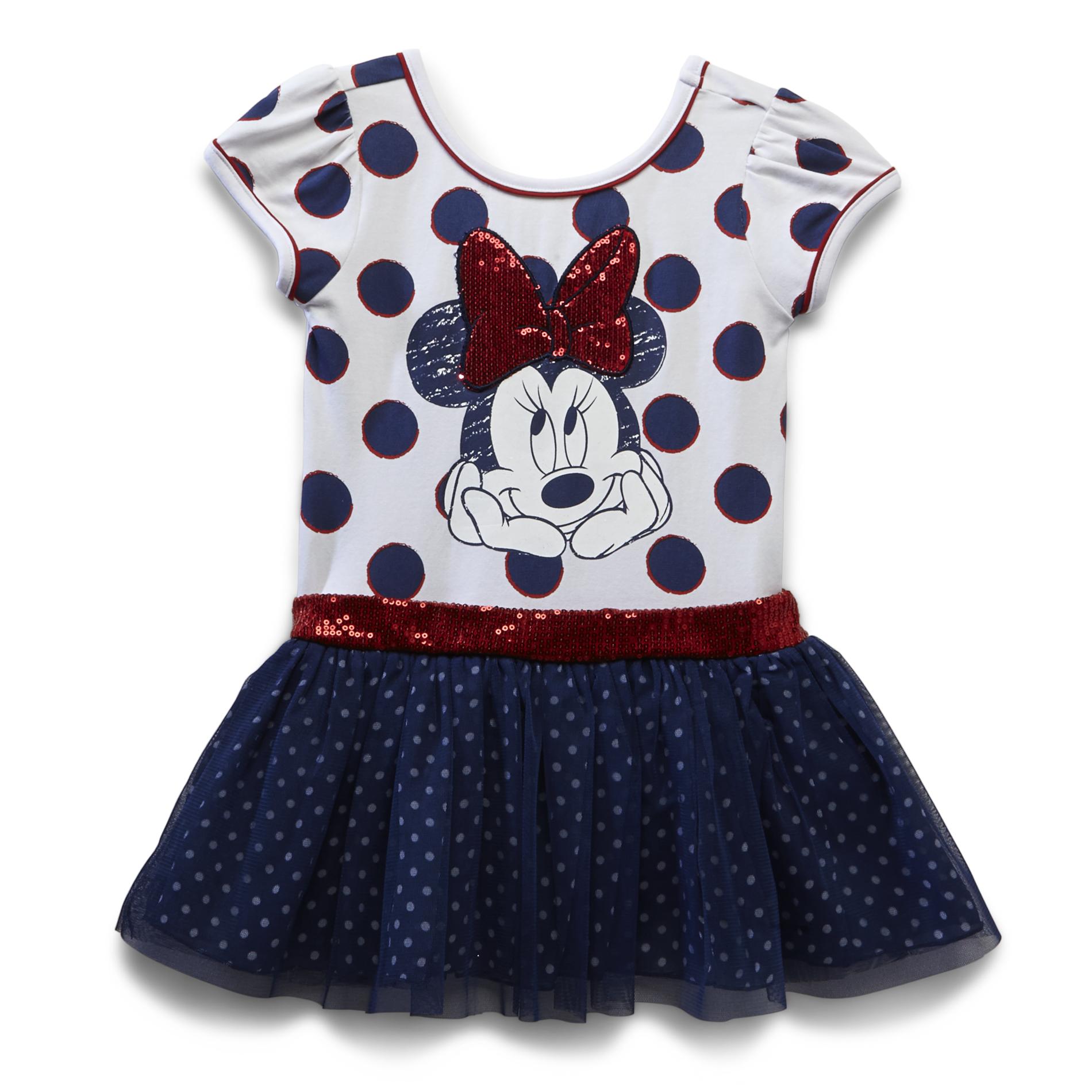 Disney Minnie Mouse Girl's Short-Sleeve Dress - Polka Dots
