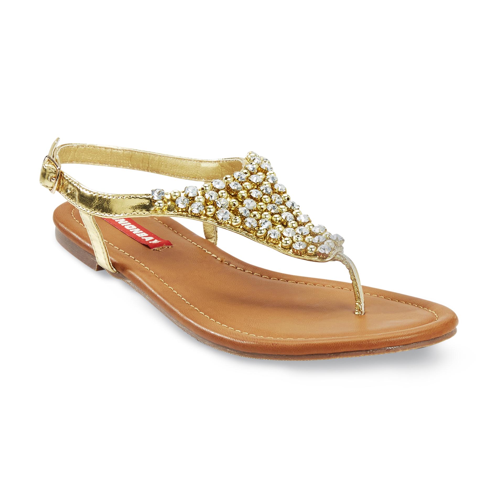 Unionbay Women's Crystal-U Gold/Rhinestone Sandal - Shoes - Women's ...